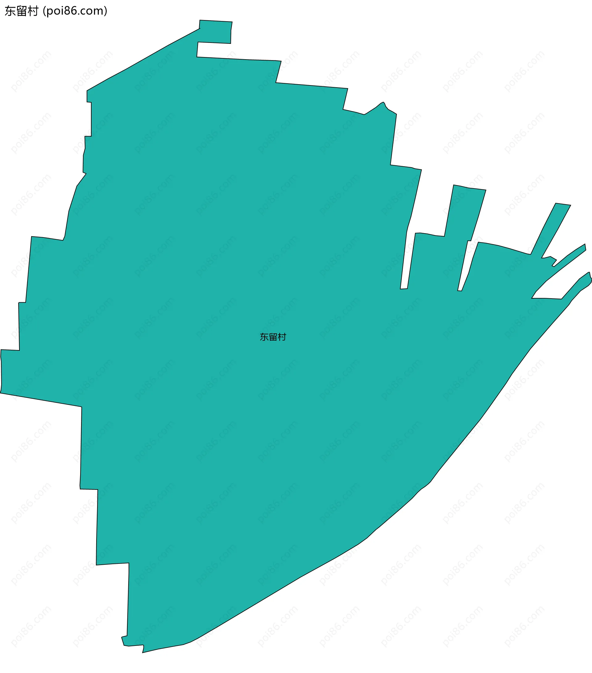 东留村边界地图