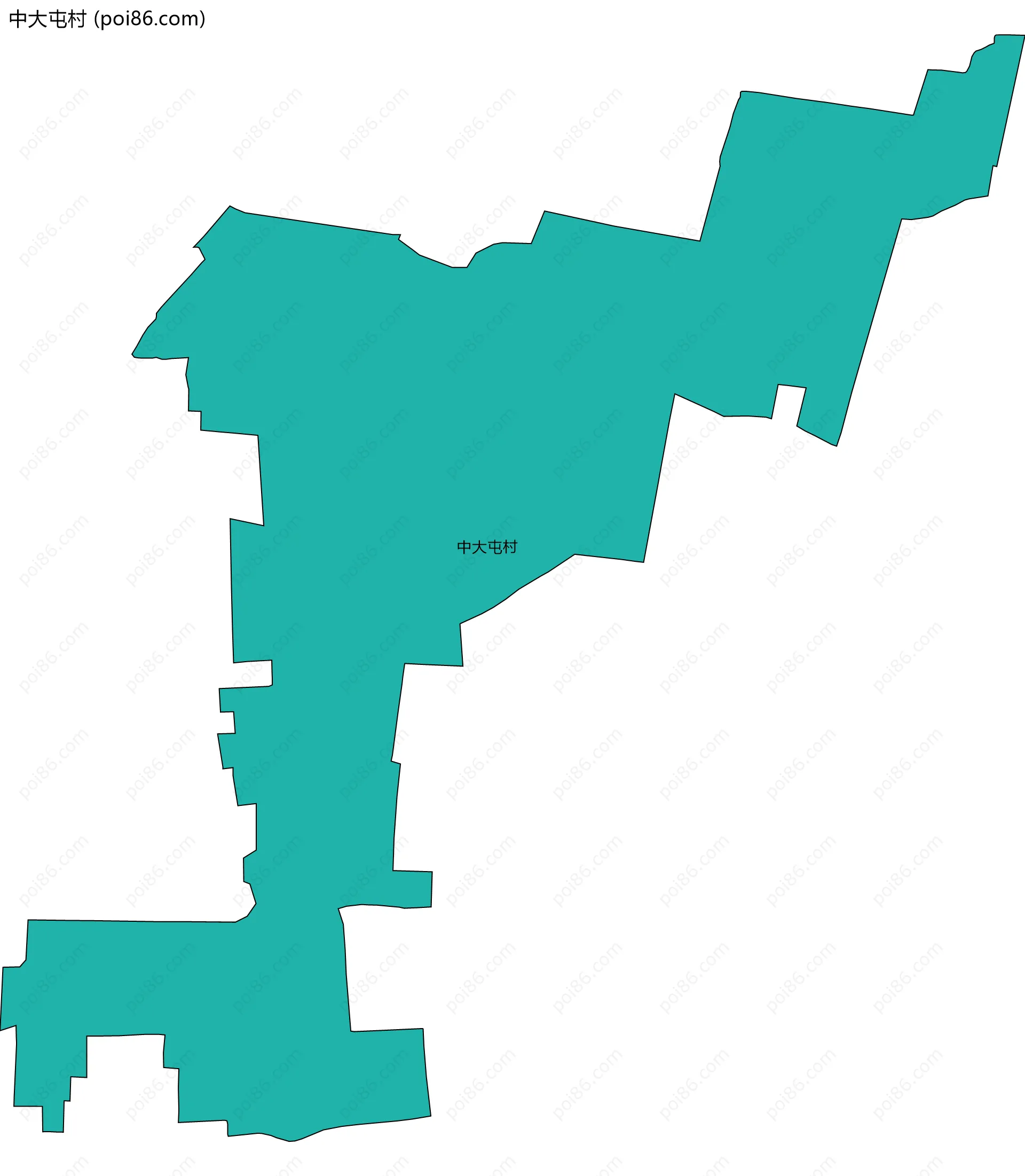 中大屯村边界地图