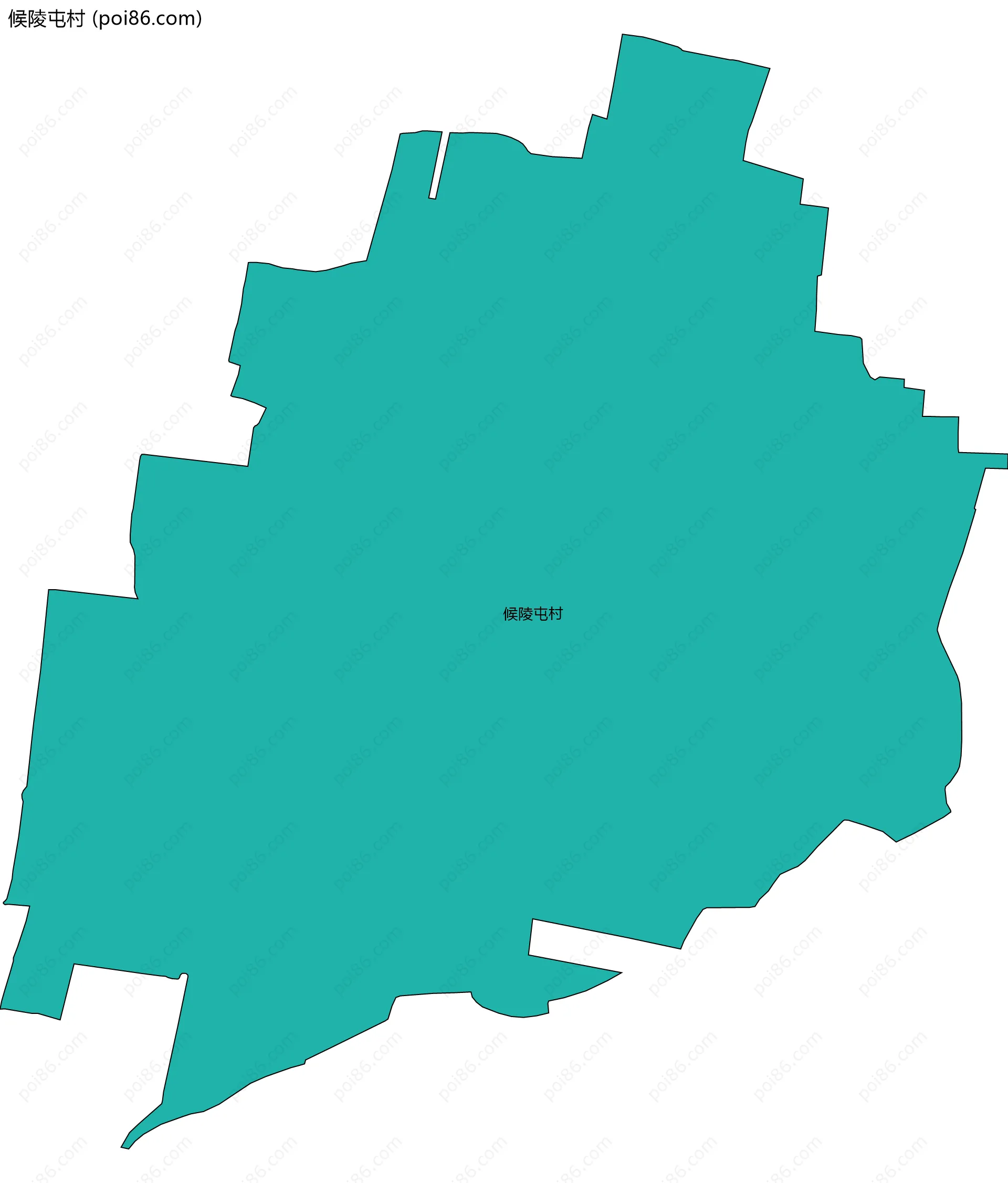 候陵屯村边界地图