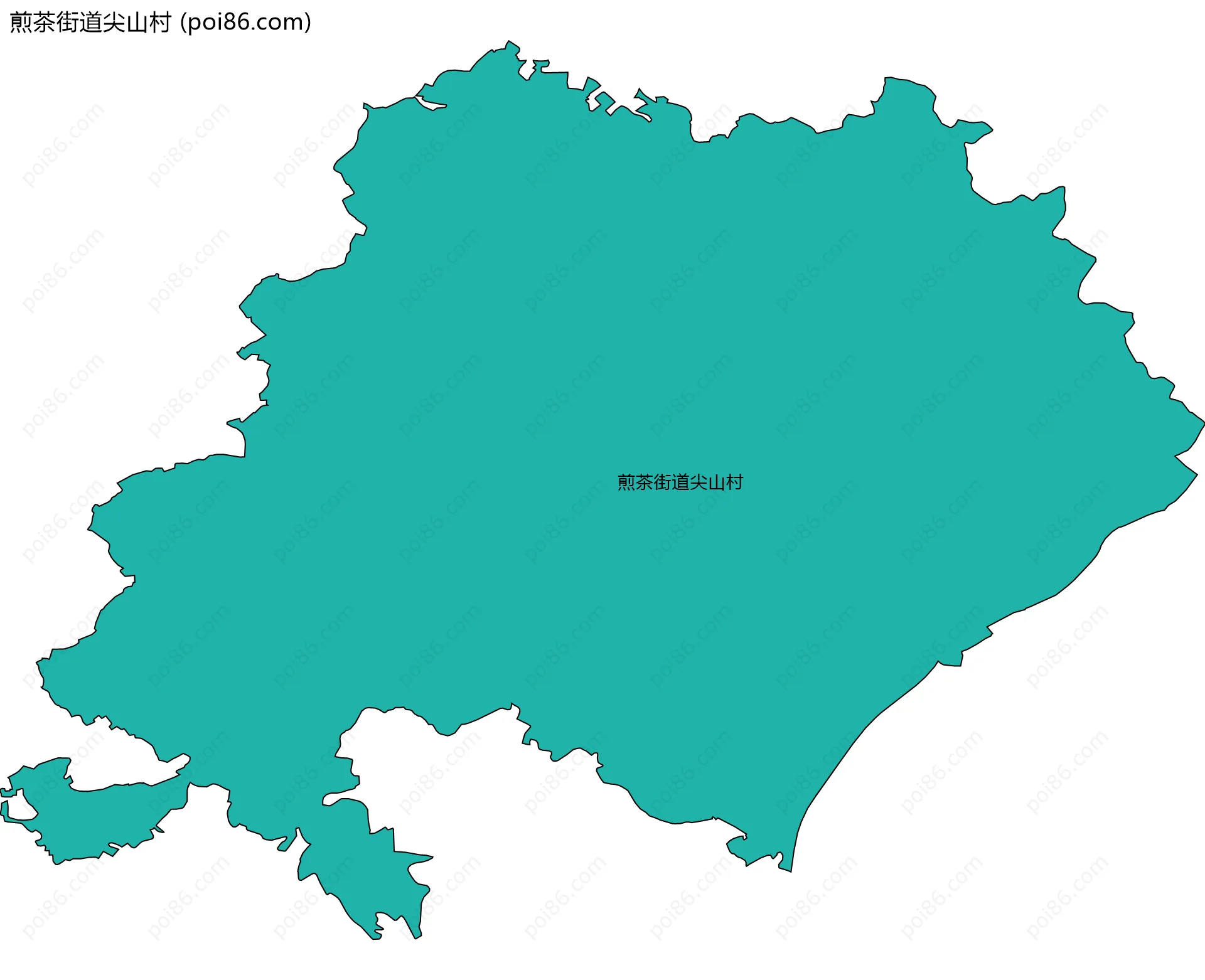 煎茶街道尖山村边界地图