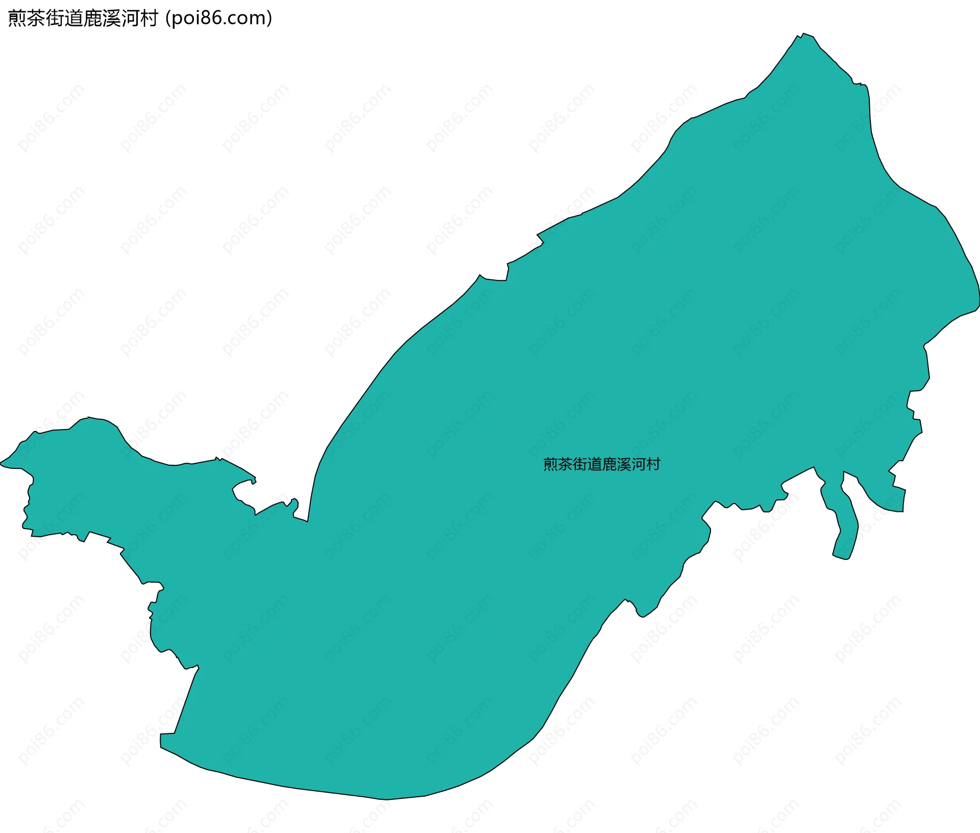 煎茶街道鹿溪河村边界地图