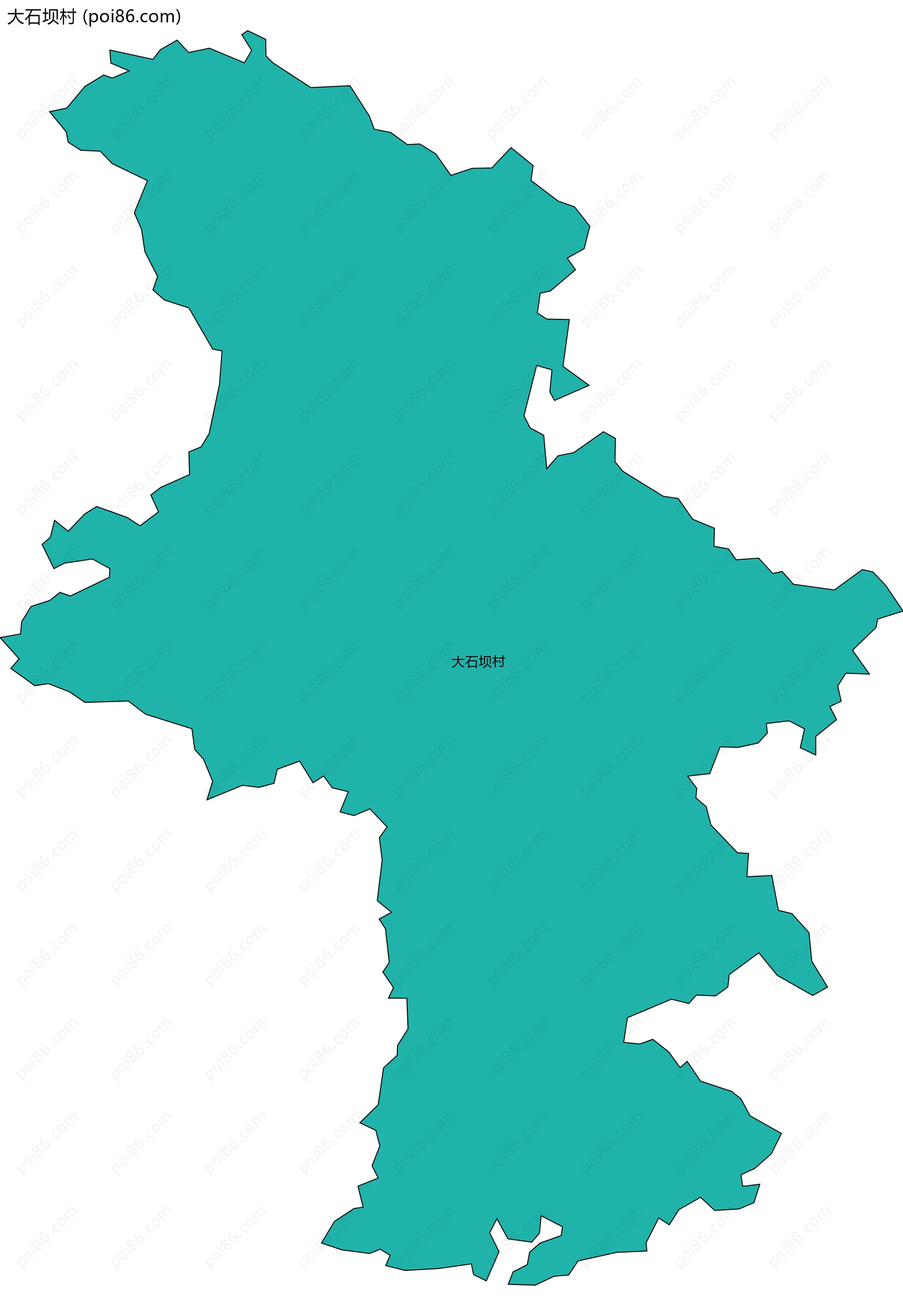 大石坝村边界地图