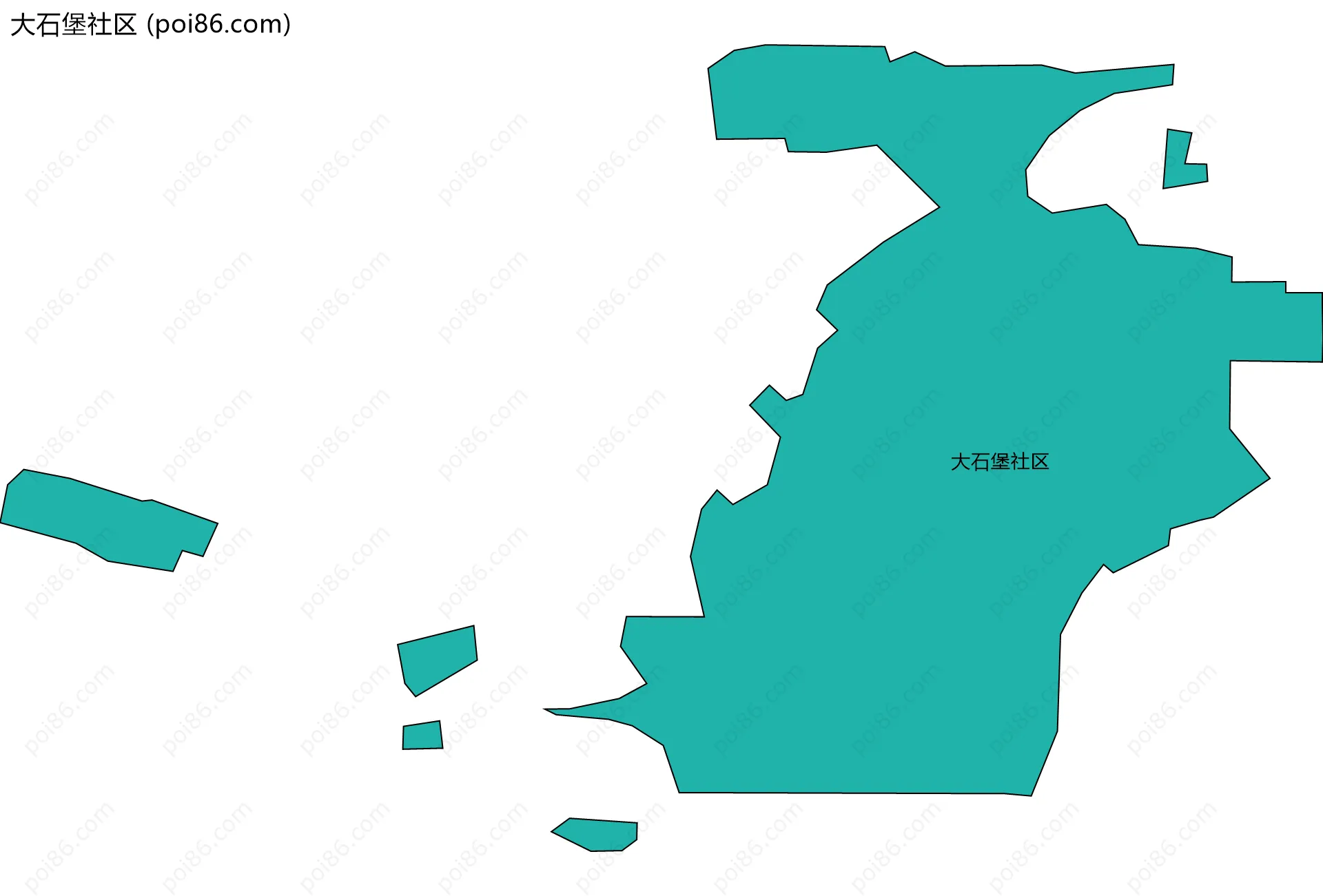 大石堡社区边界地图