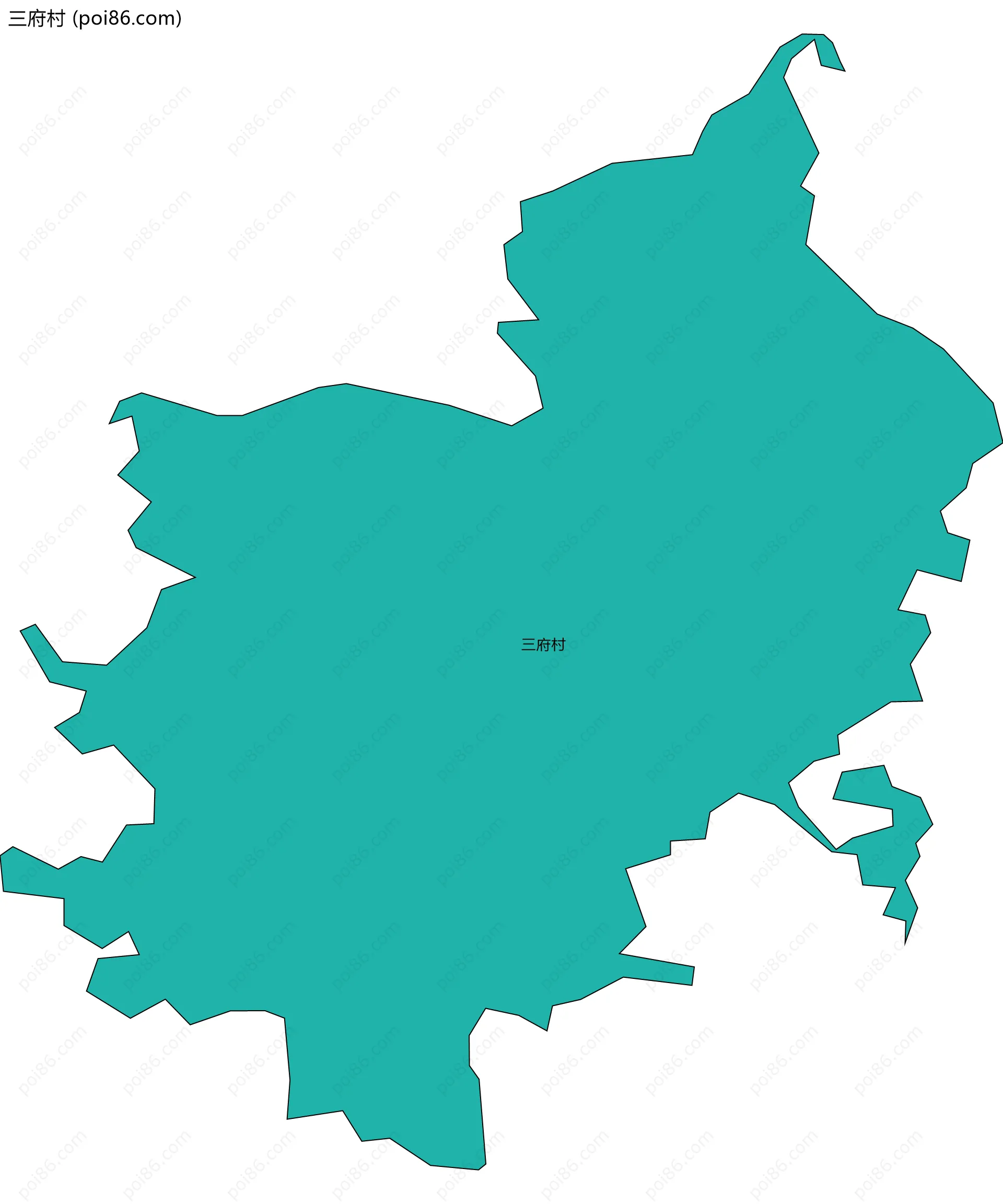 三府村边界地图