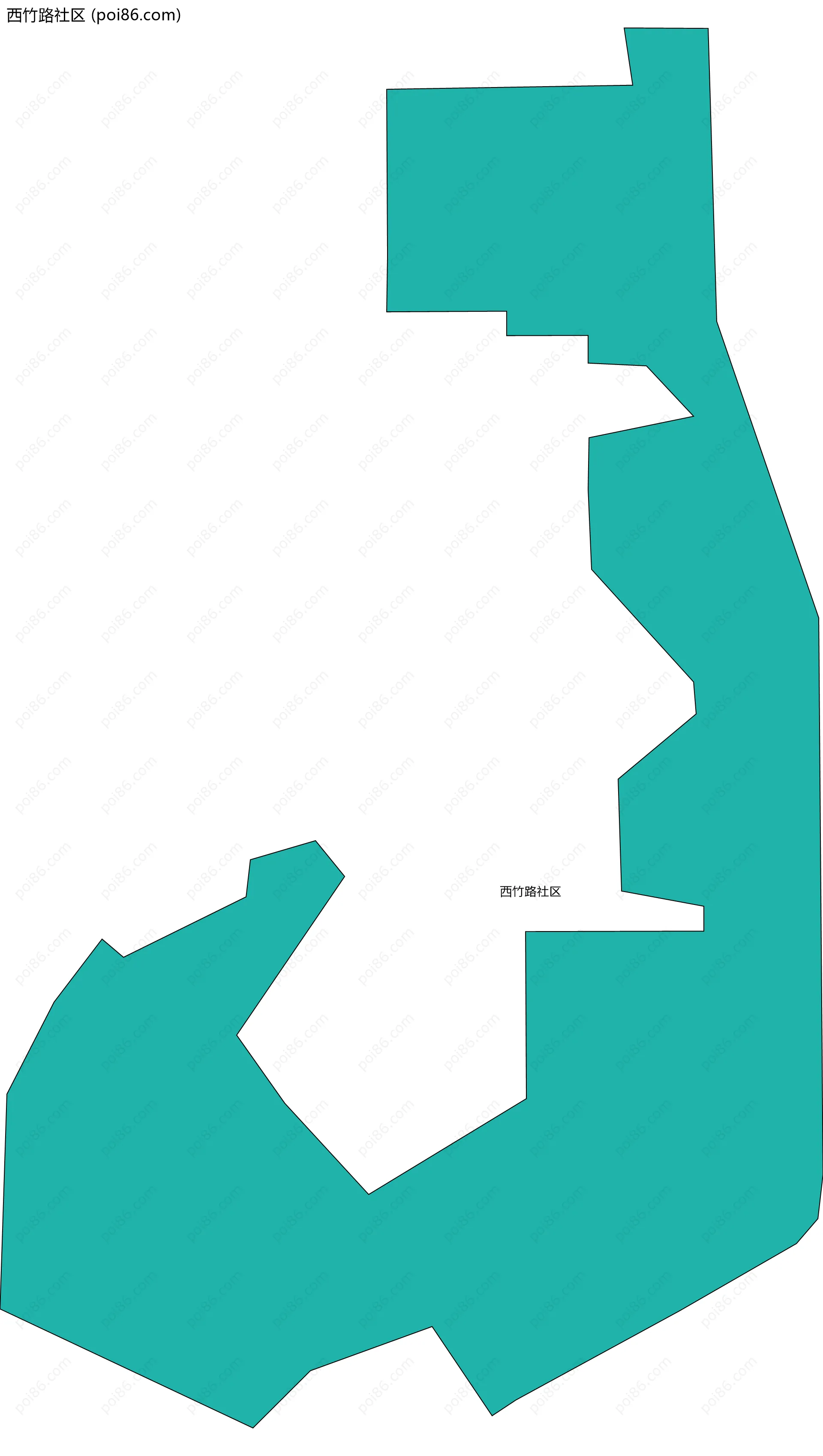 西竹路社区边界地图