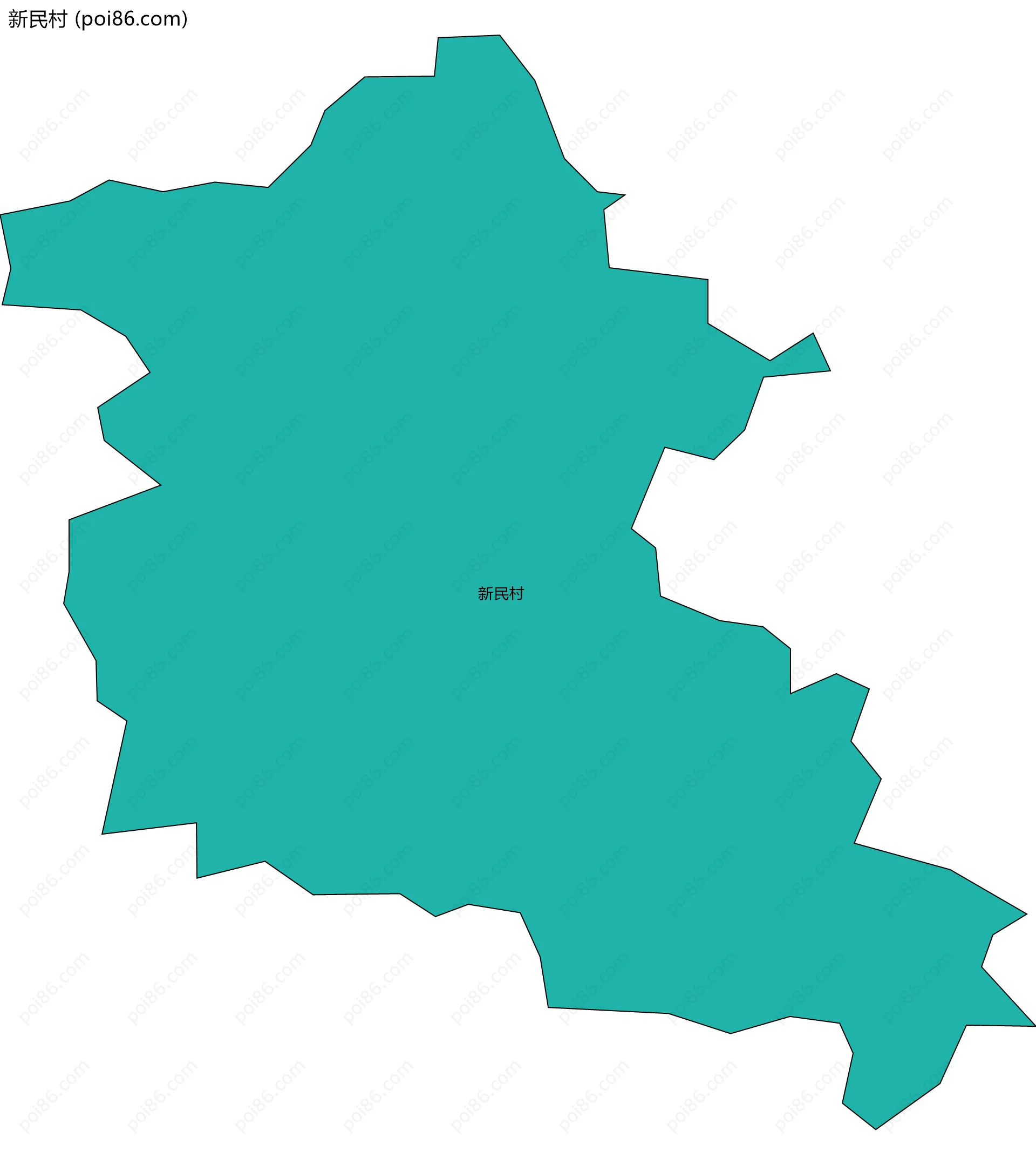 新民村边界地图