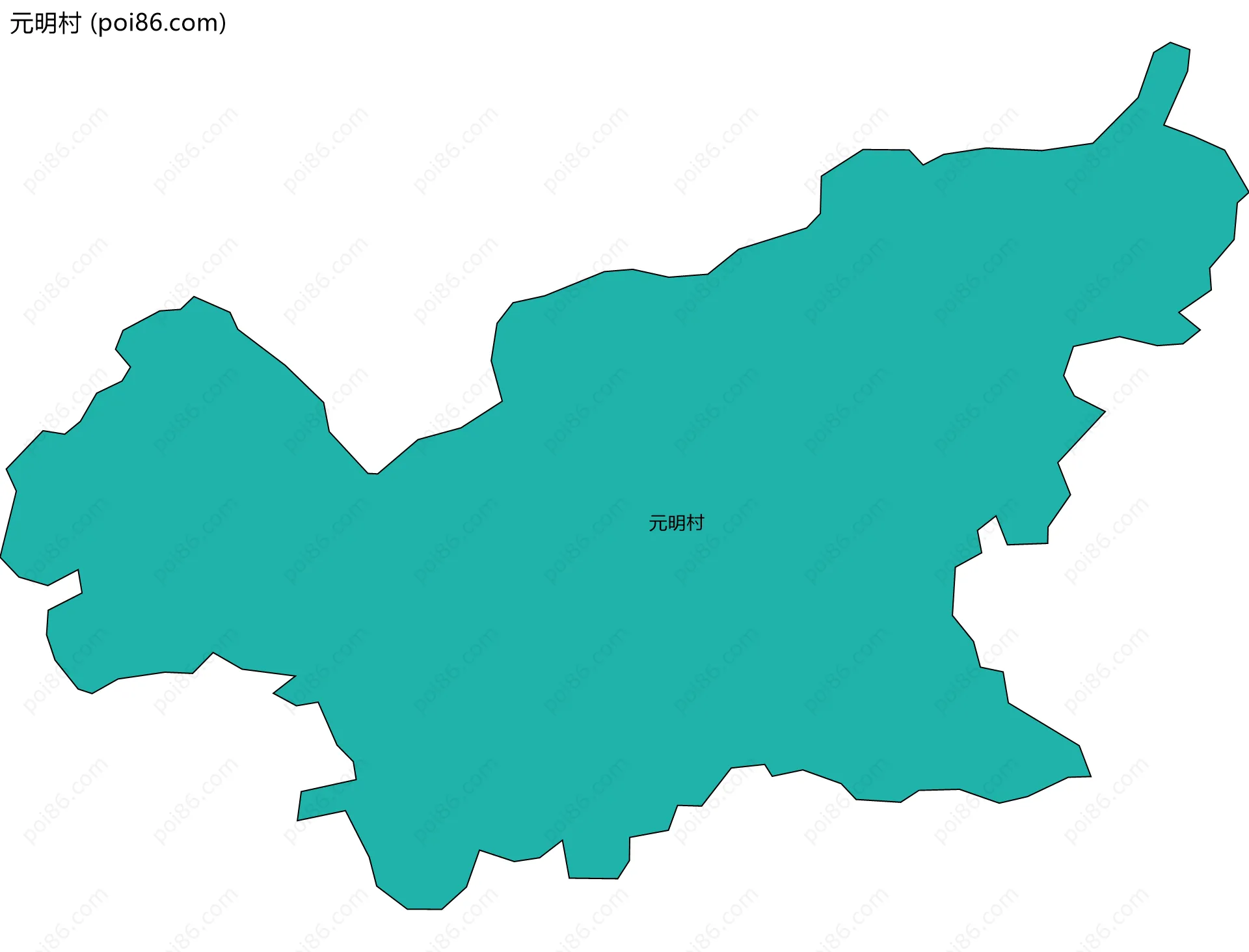 元明村边界地图