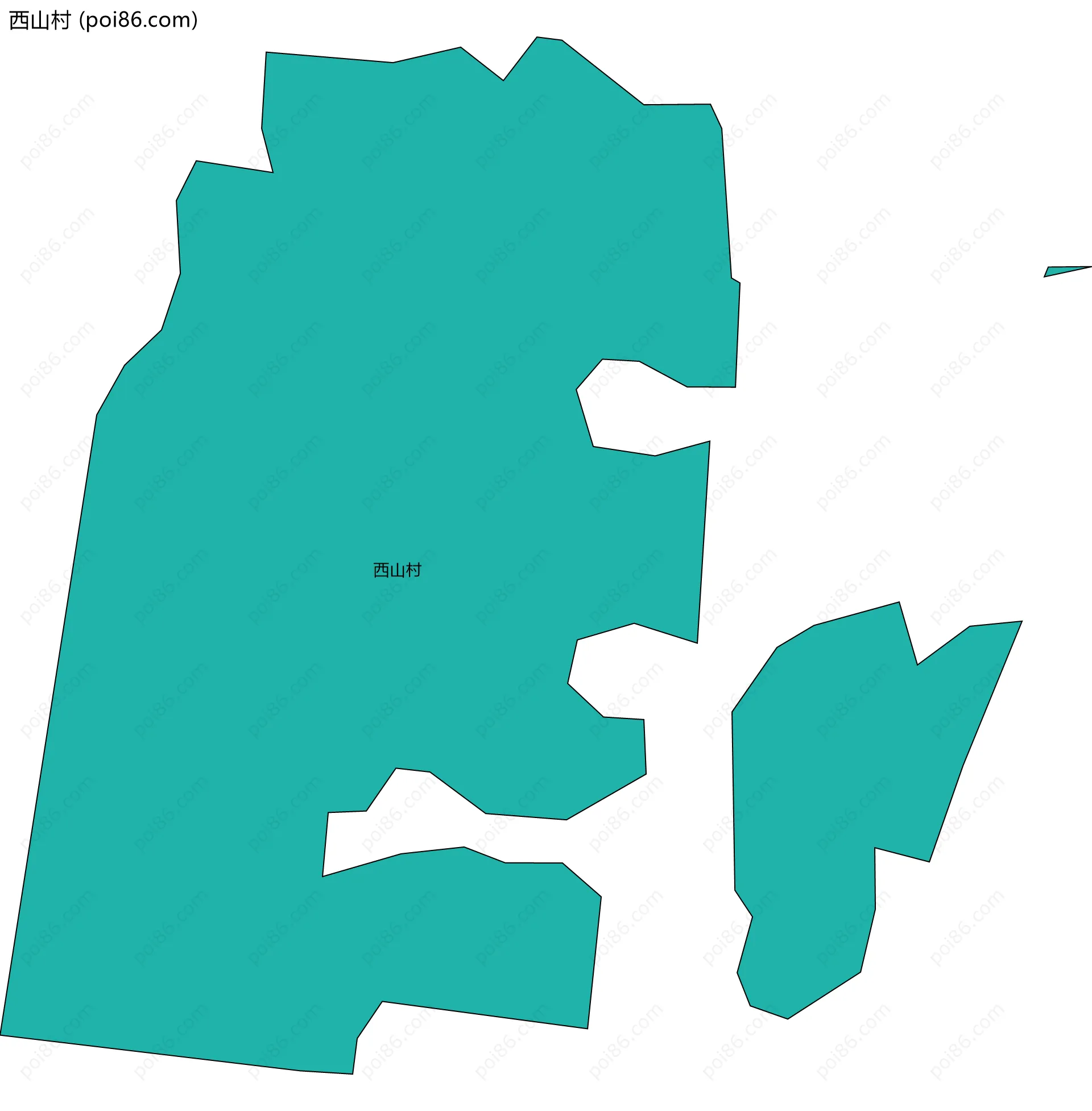 西山村边界地图