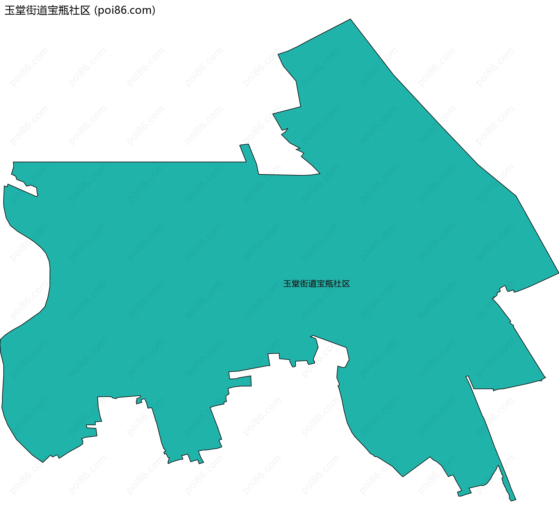 玉堂街道宝瓶社区边界地图