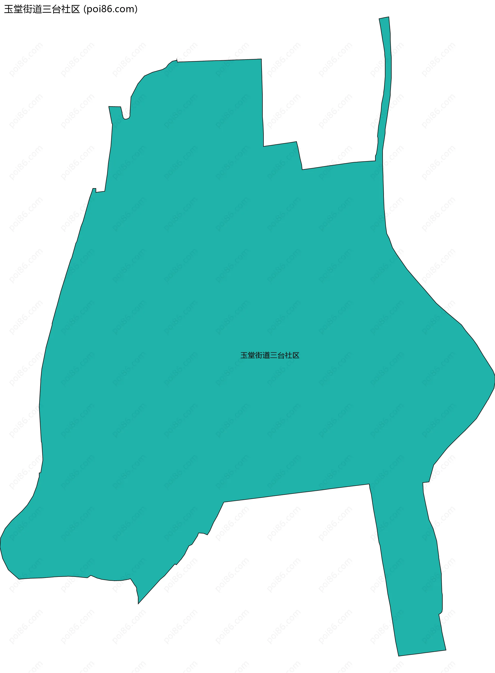 玉堂街道三台社区边界地图