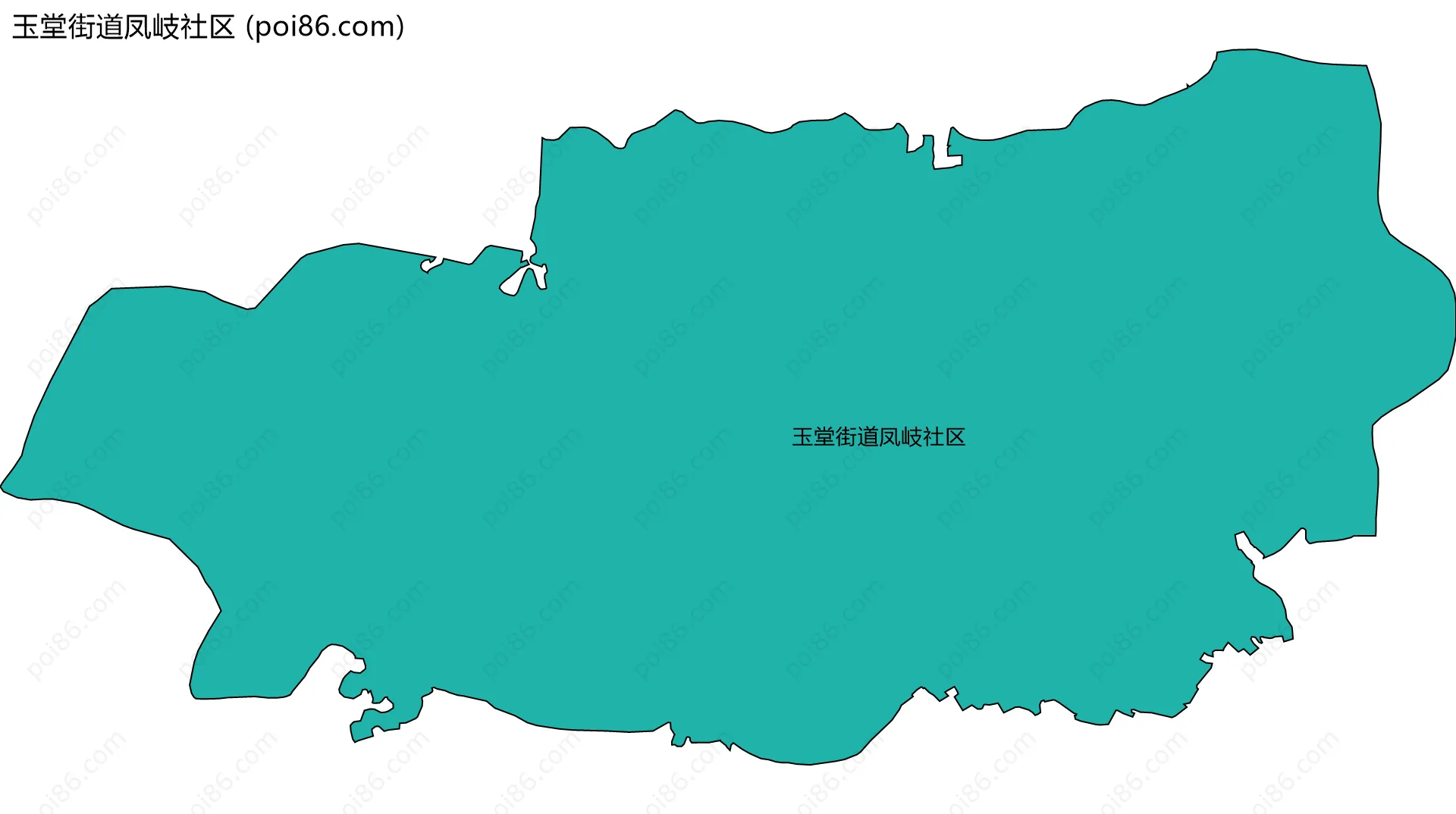 玉堂街道凤岐社区边界地图