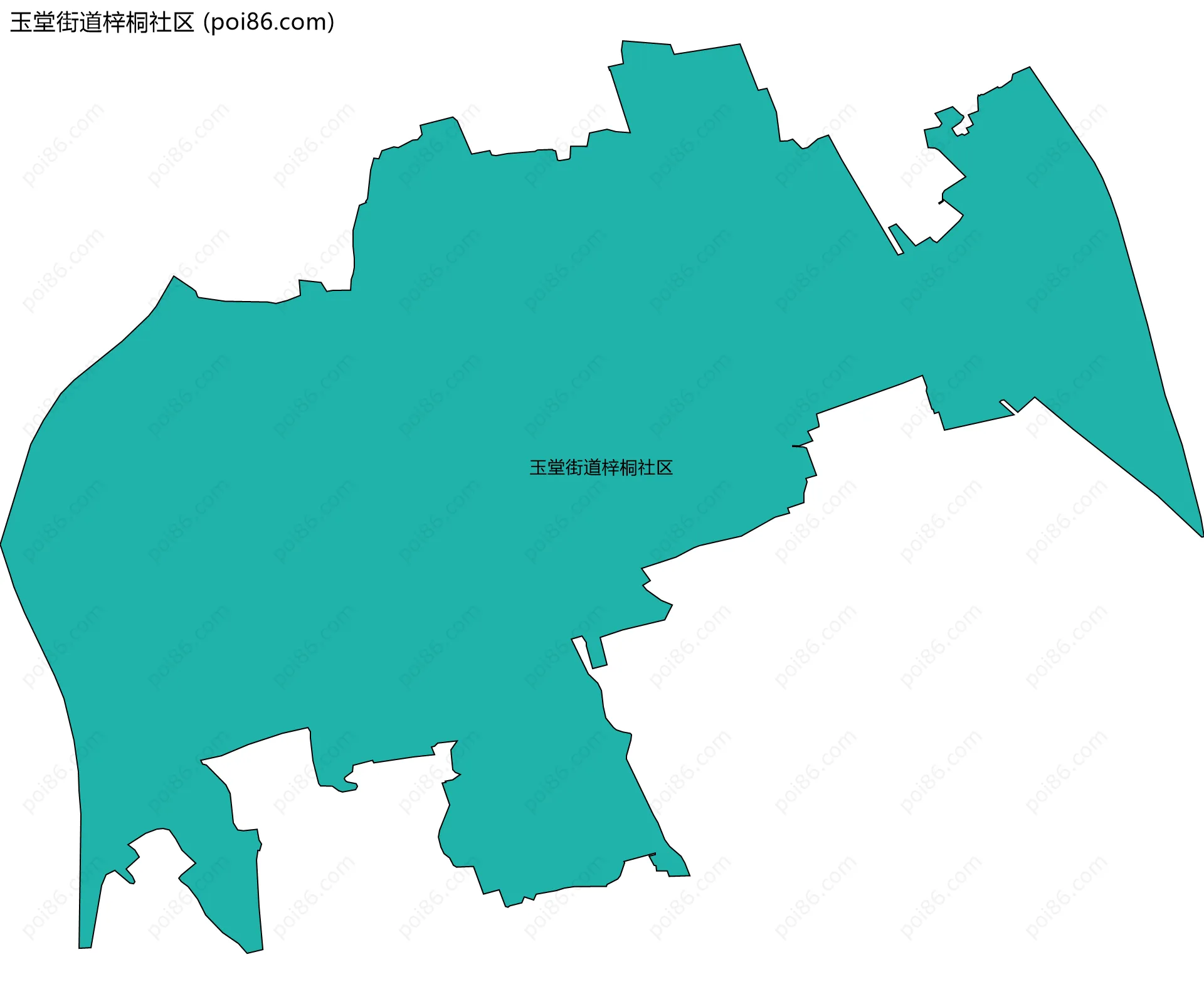 玉堂街道梓桐社区边界地图