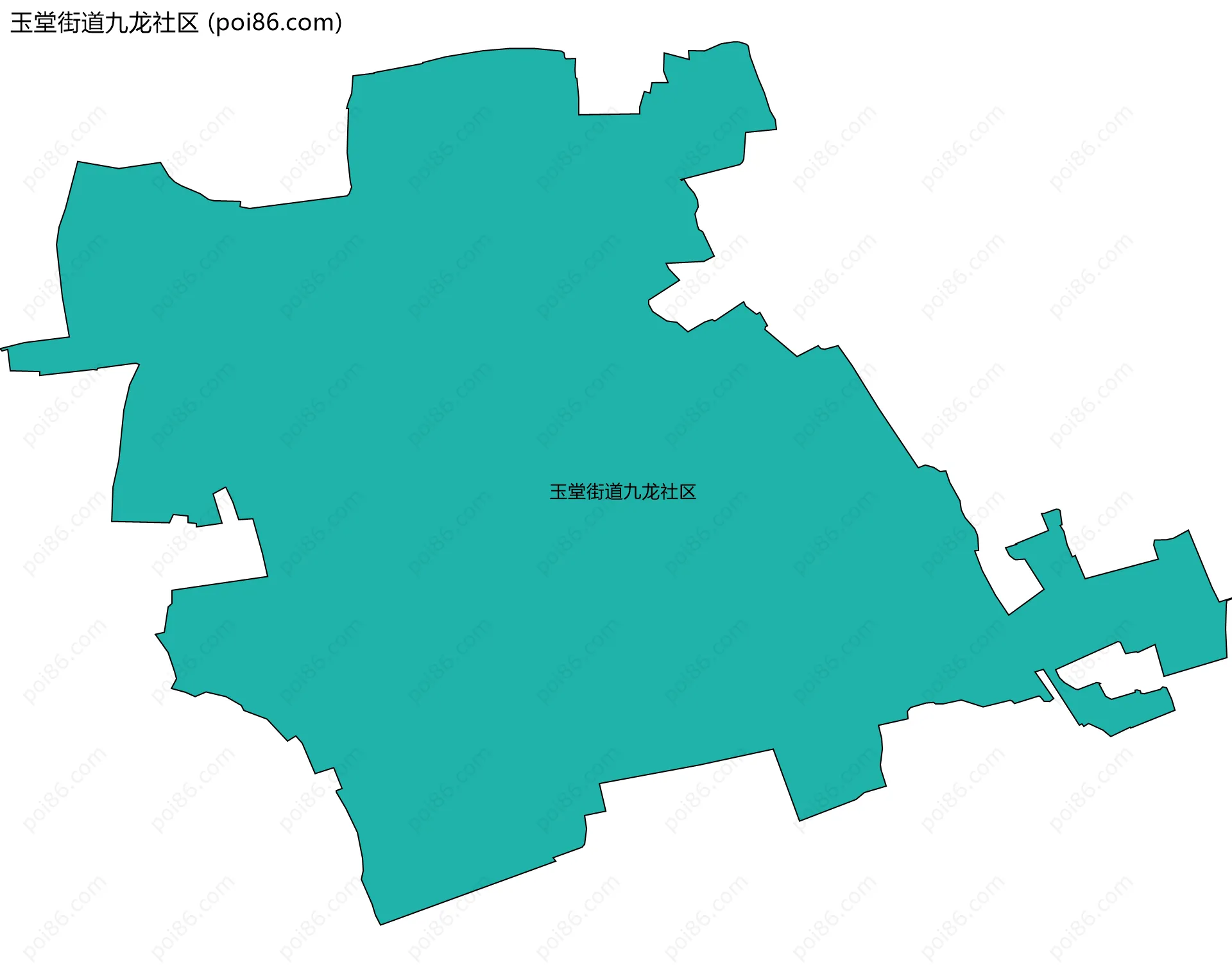 玉堂街道九龙社区边界地图