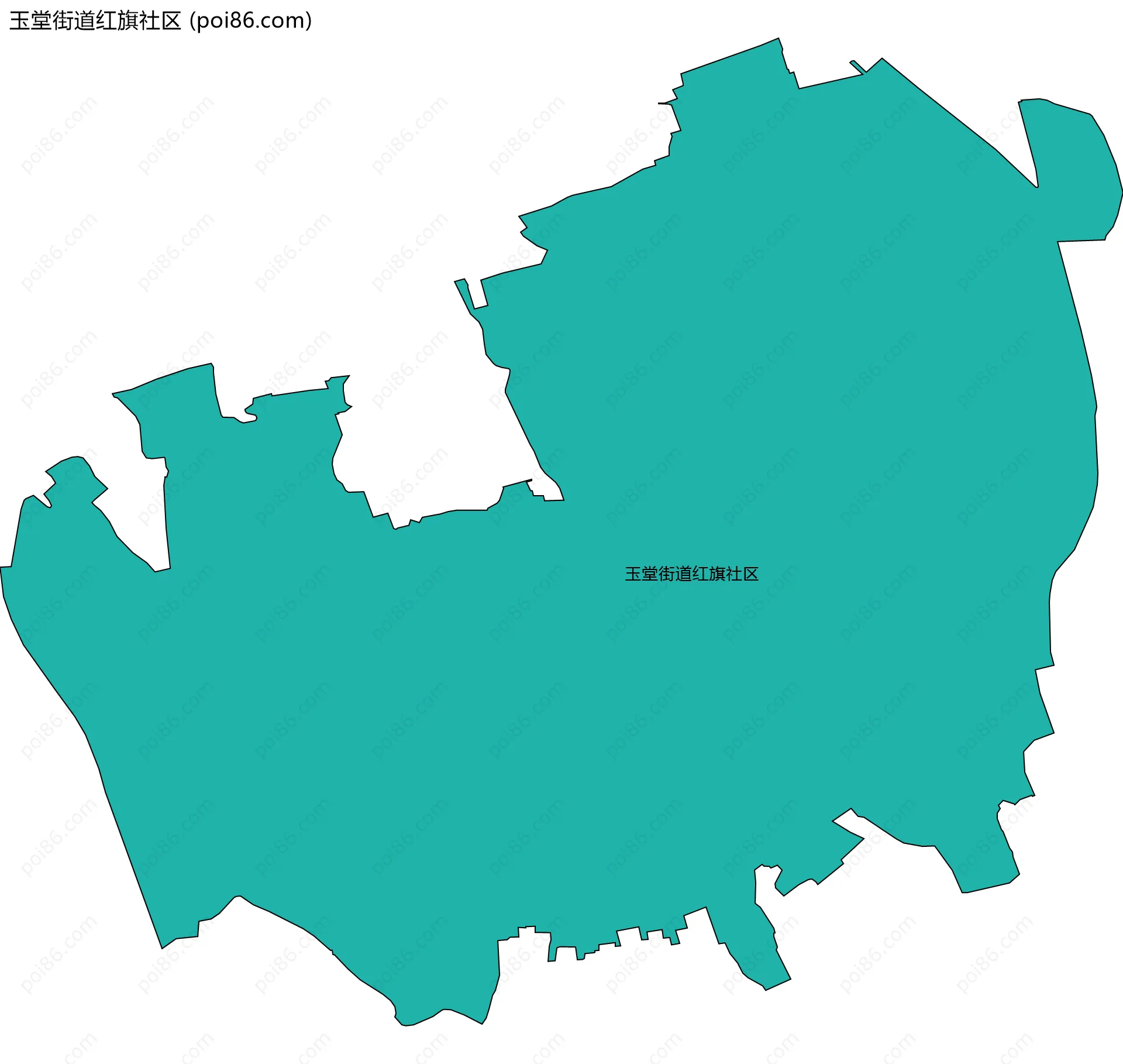 玉堂街道红旗社区边界地图