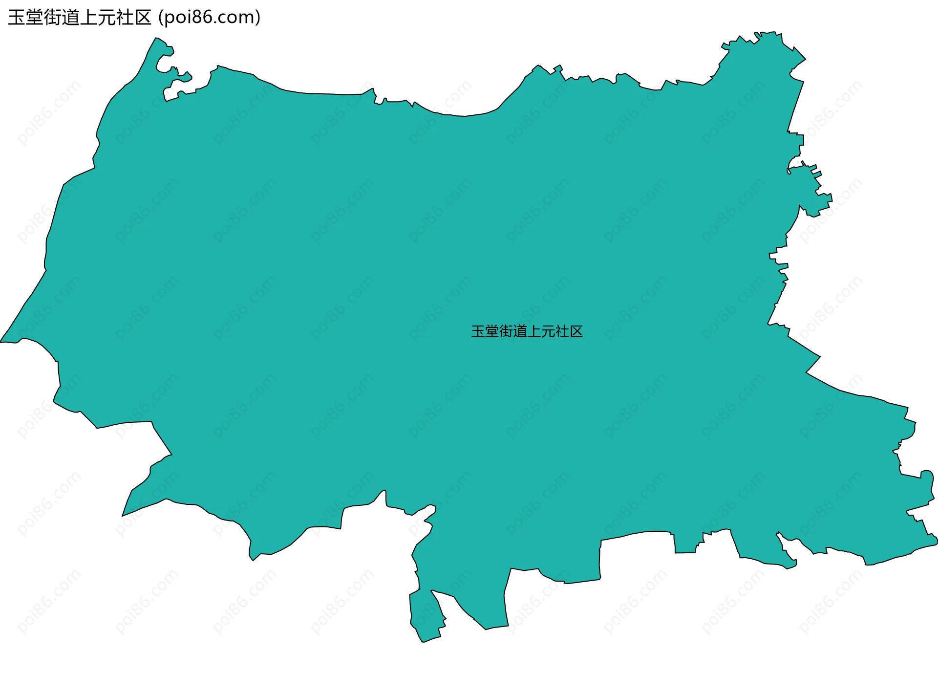 玉堂街道上元社区边界地图