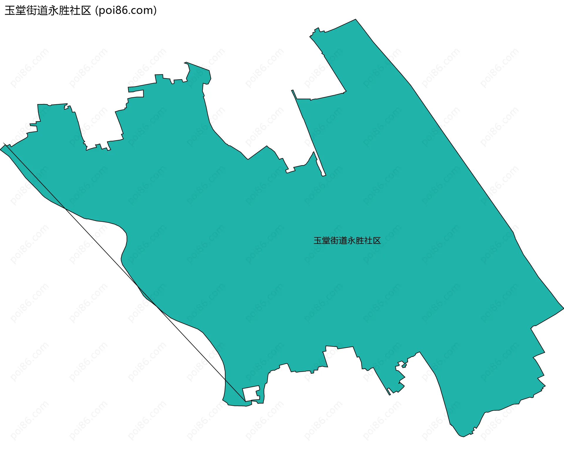 玉堂街道永胜社区边界地图