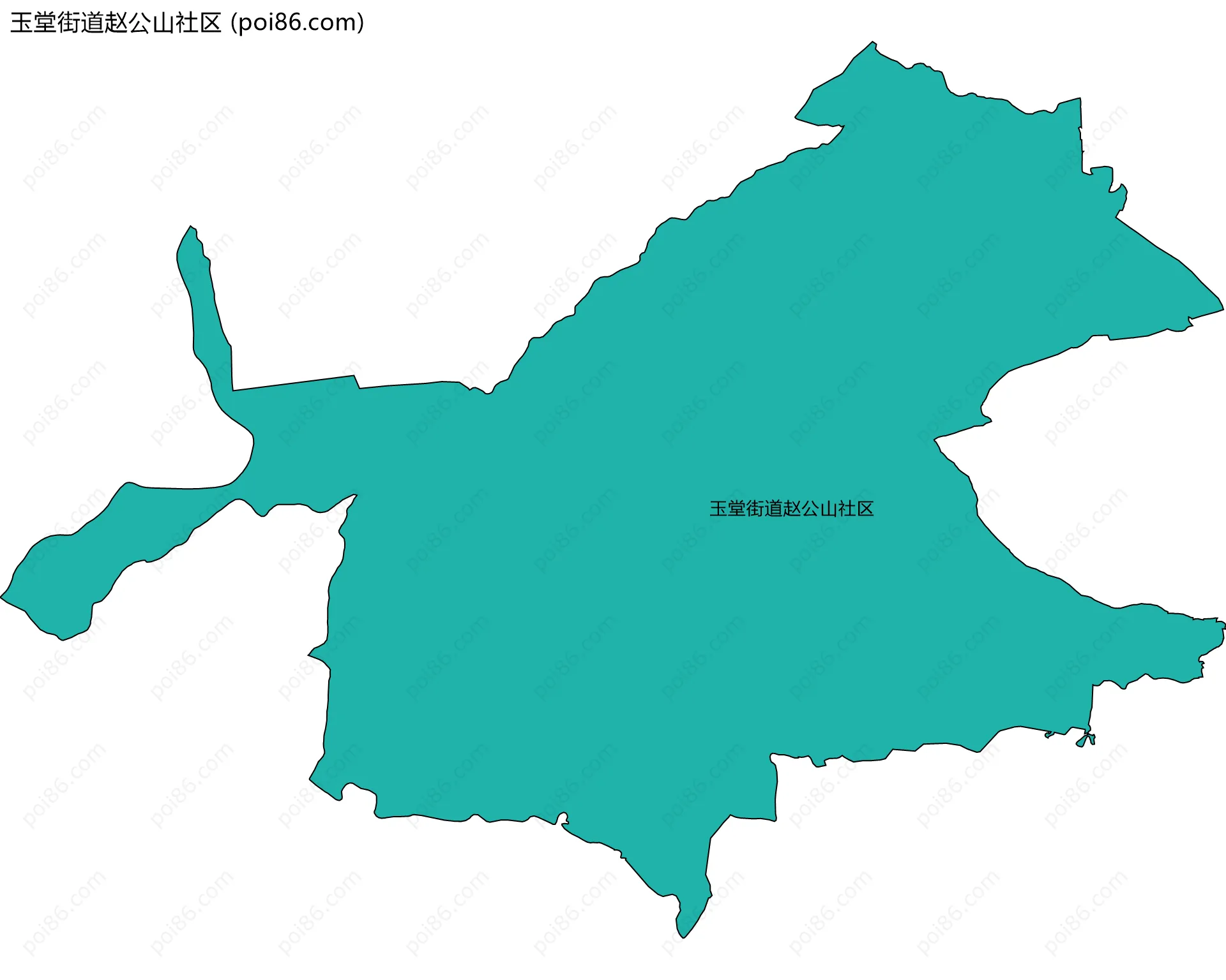 玉堂街道赵公山社区边界地图