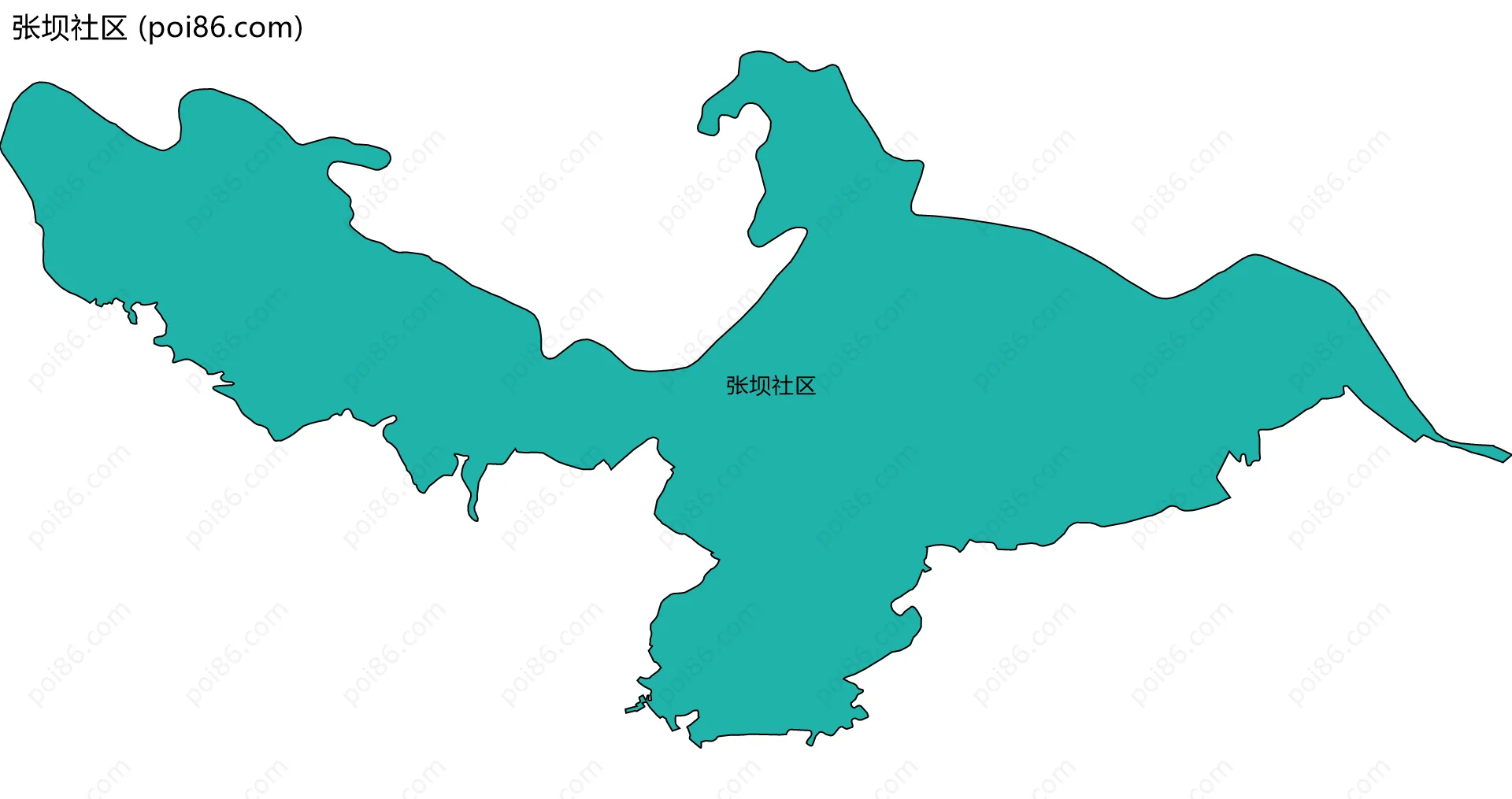 张坝社区边界地图