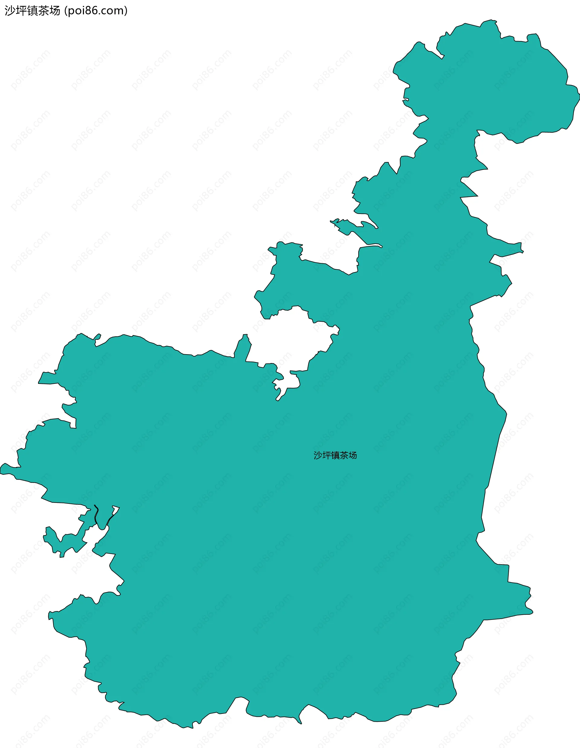 沙坪镇茶场边界地图