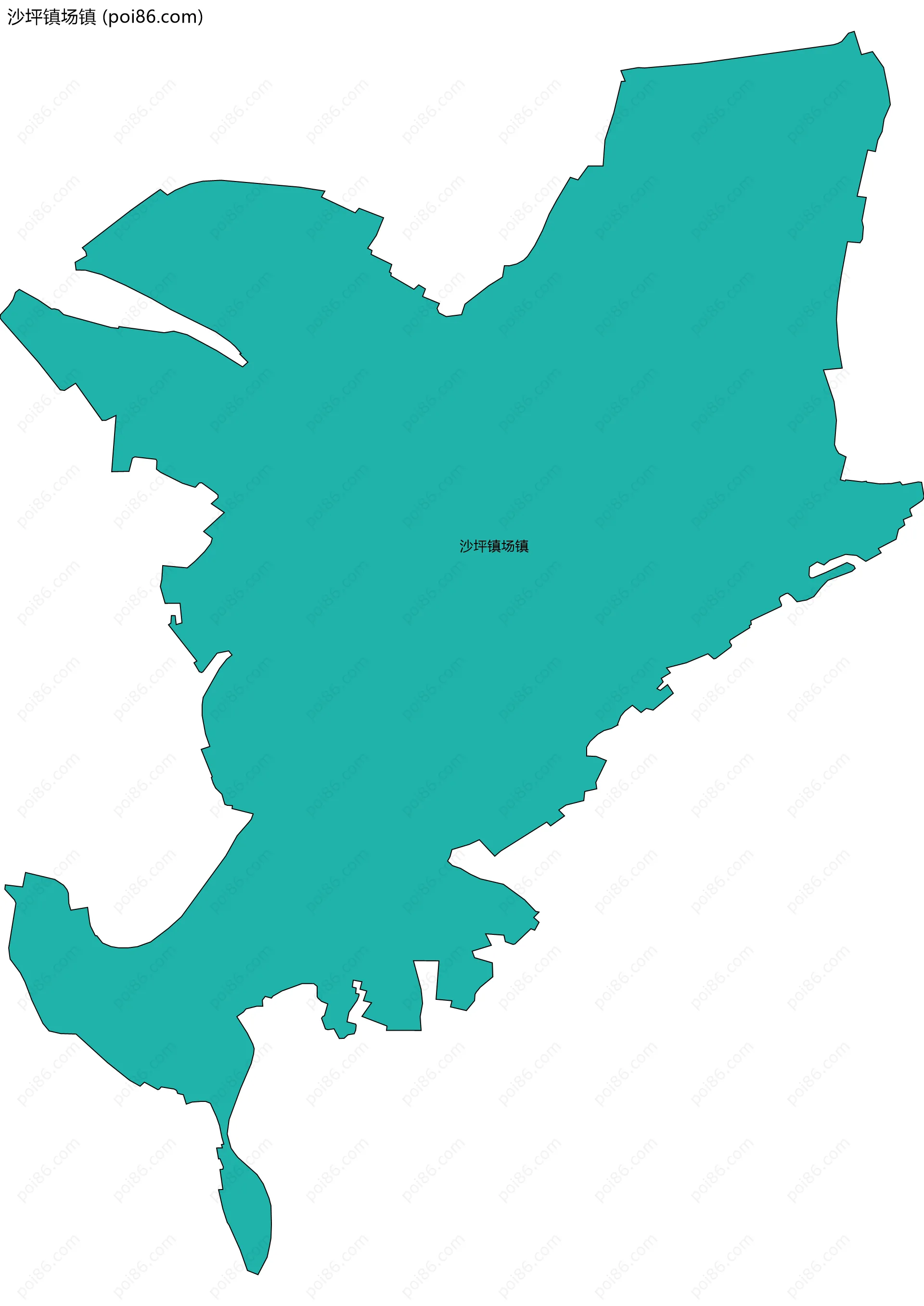 沙坪镇场镇边界地图