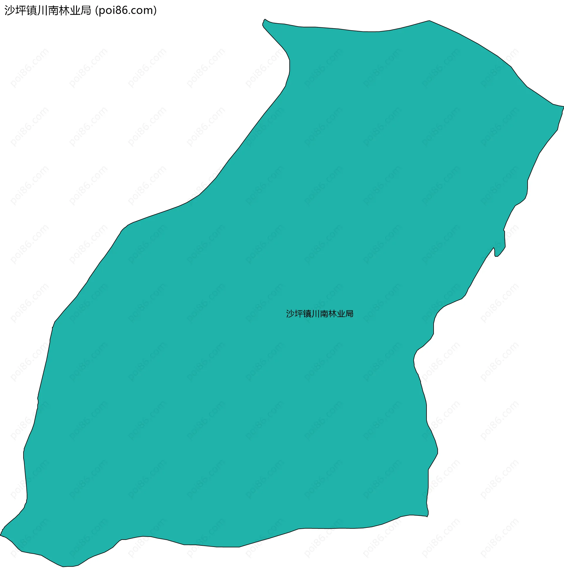 沙坪镇川南林业局边界地图