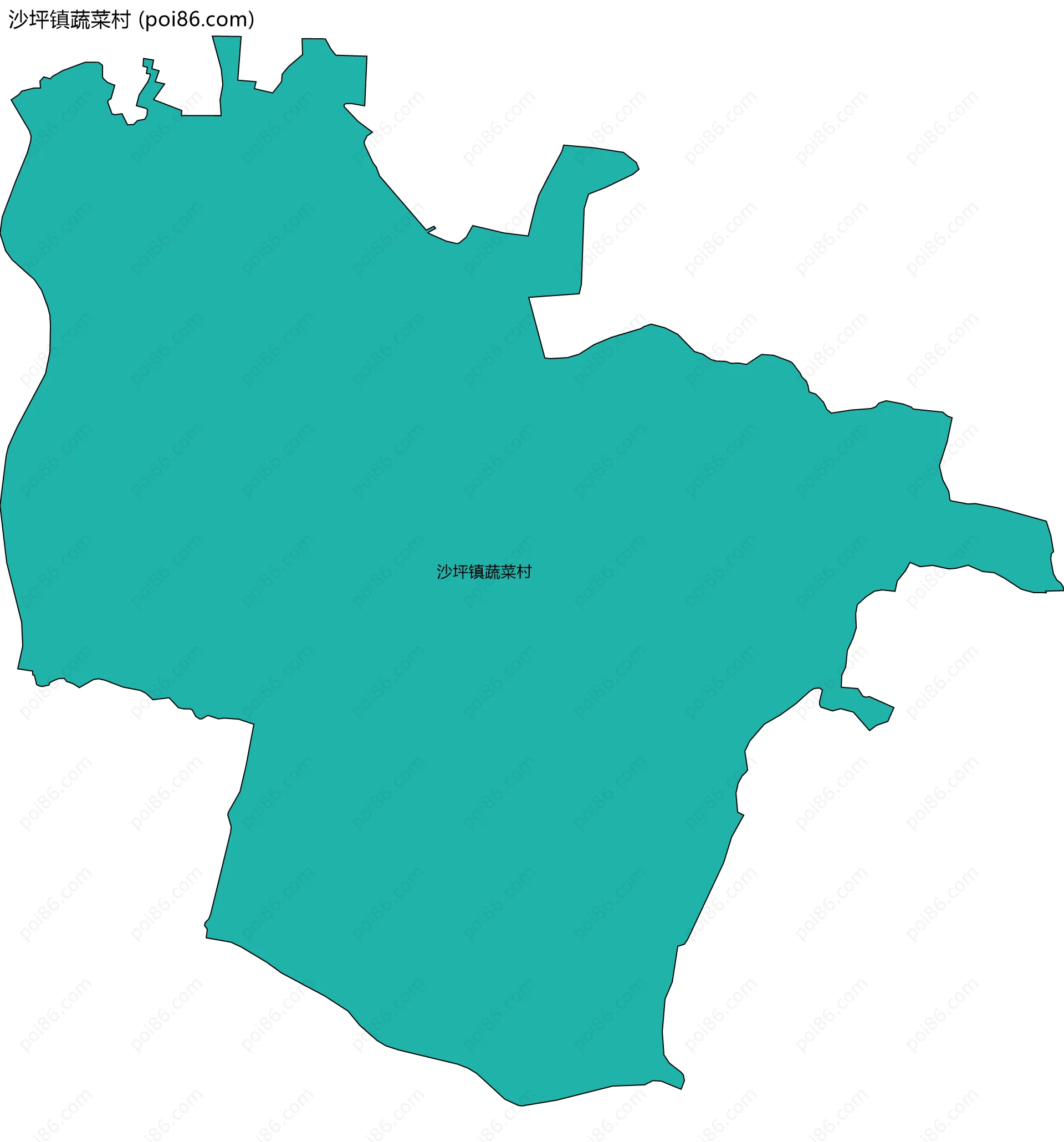 沙坪镇蔬菜村边界地图
