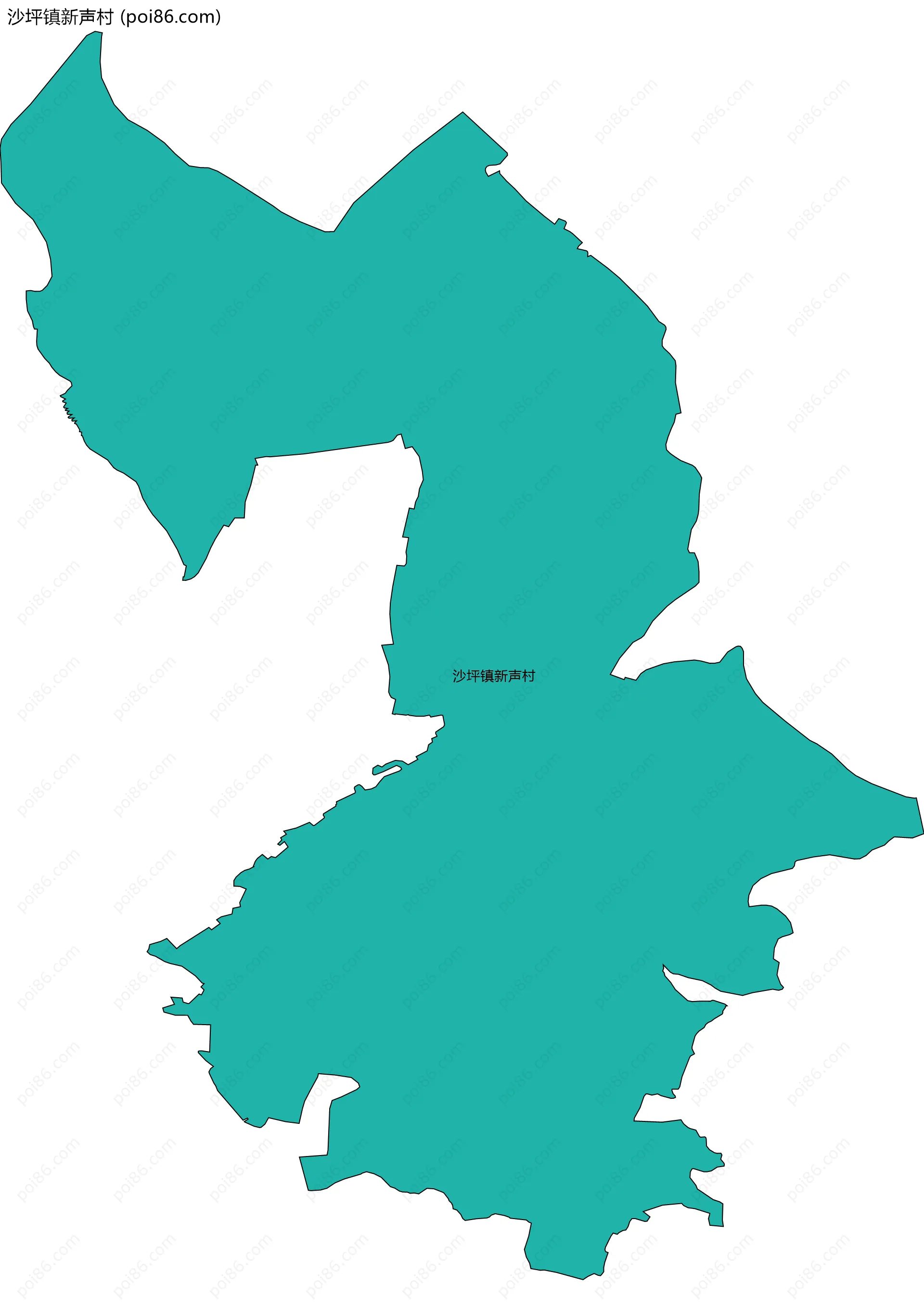 沙坪镇新声村边界地图