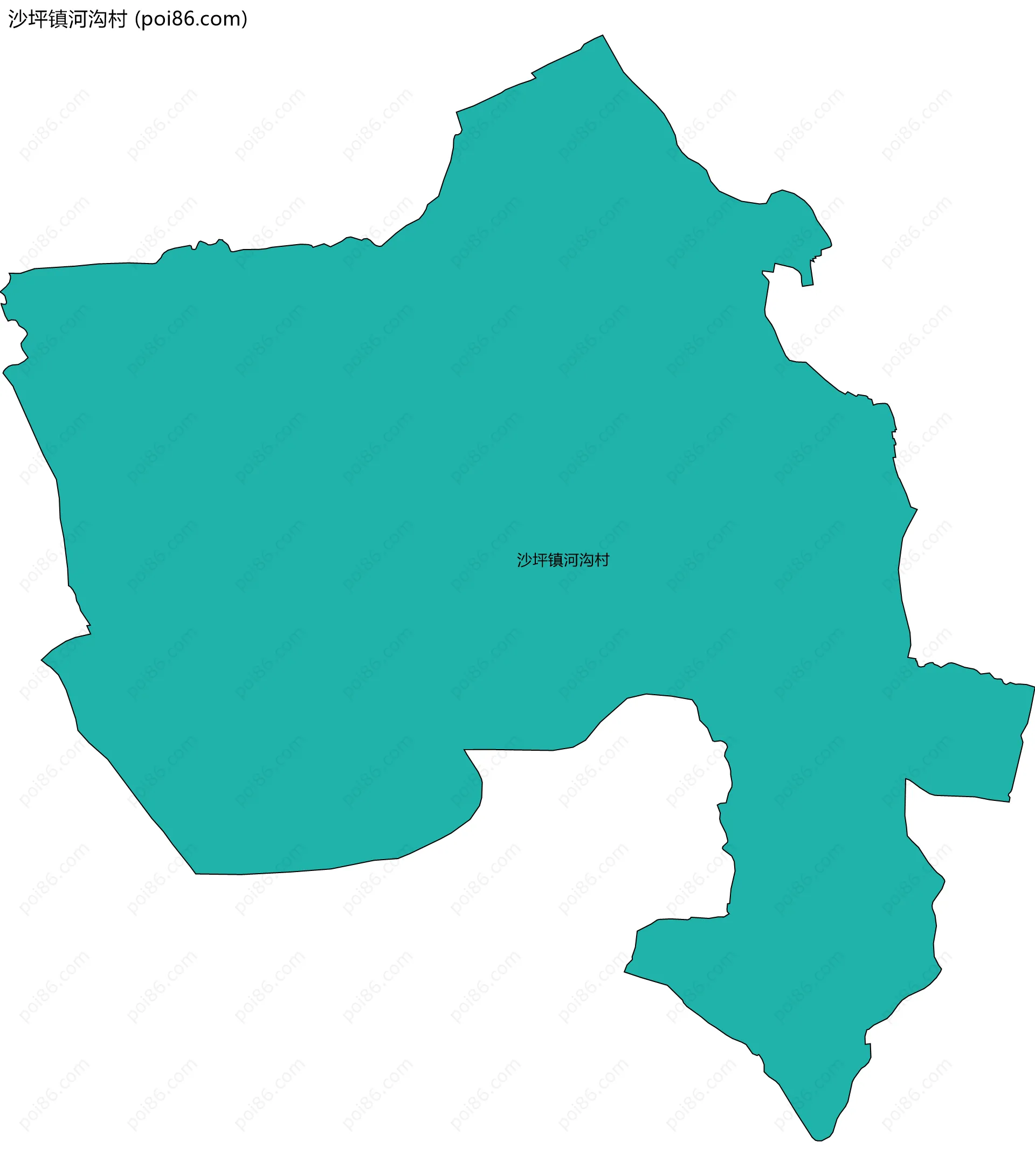 沙坪镇河沟村边界地图