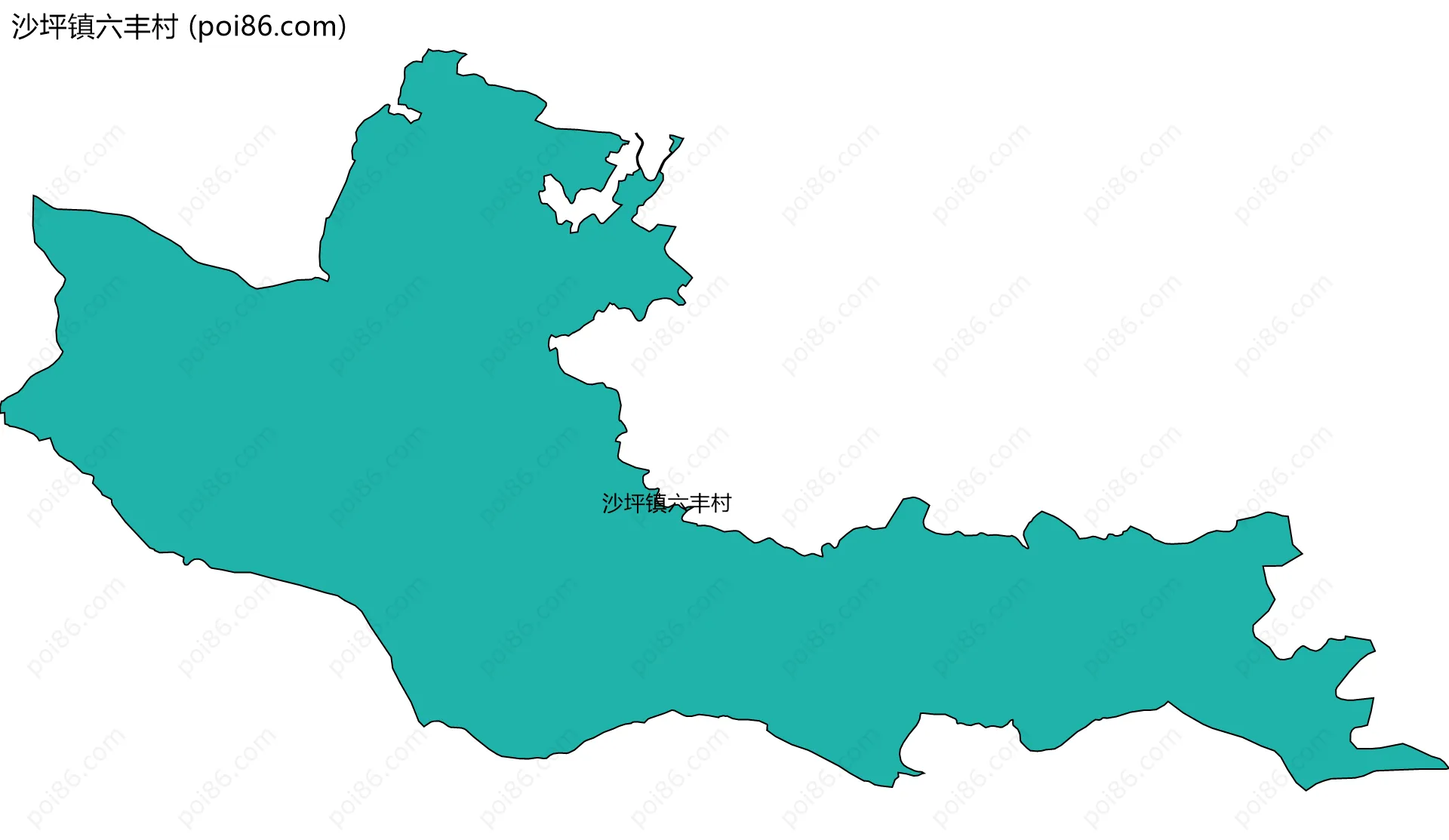 沙坪镇六丰村边界地图