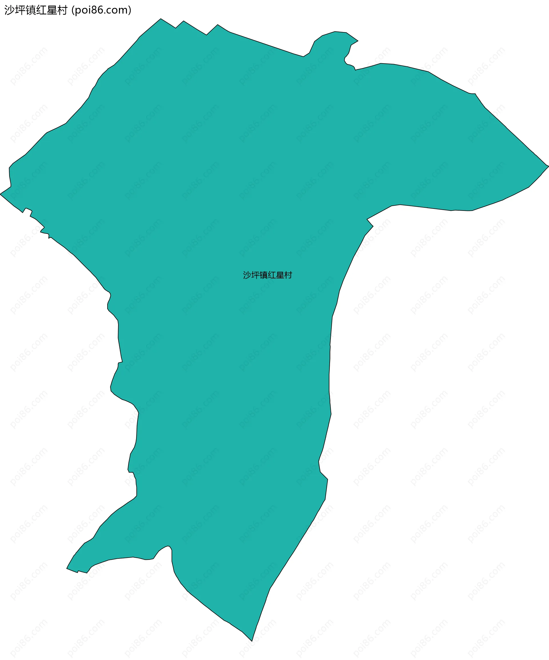 沙坪镇红星村边界地图