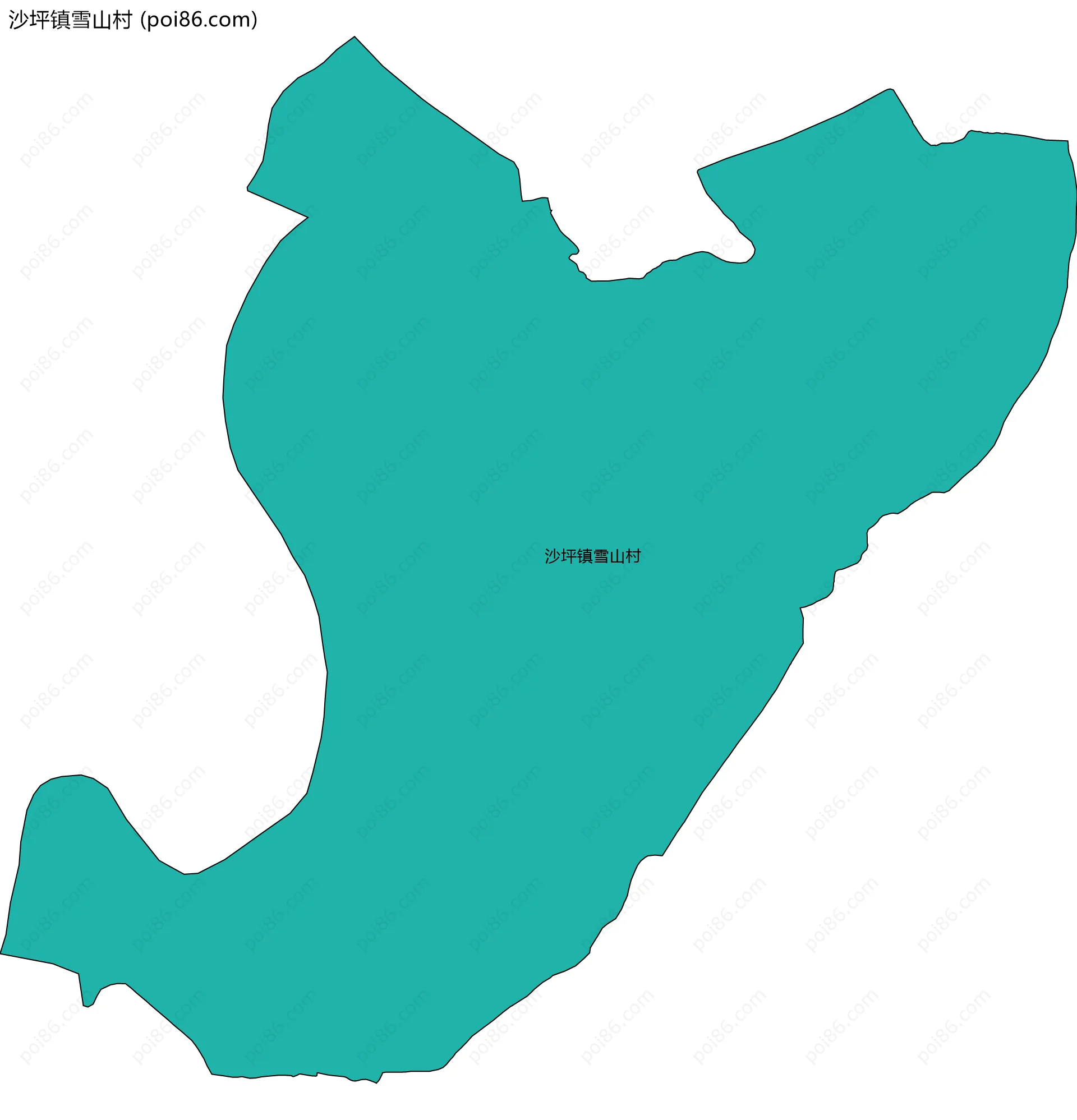 沙坪镇雪山村边界地图