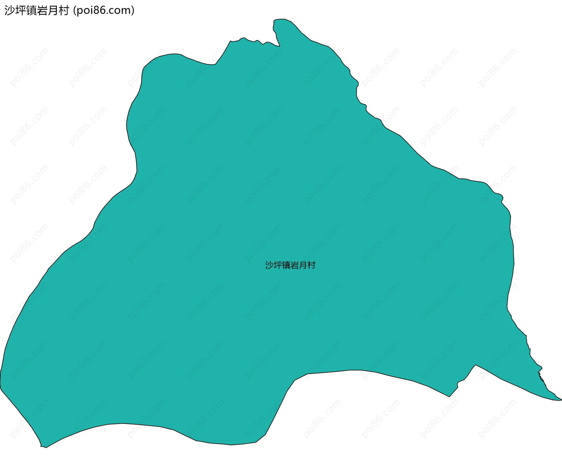沙坪镇岩月村边界地图