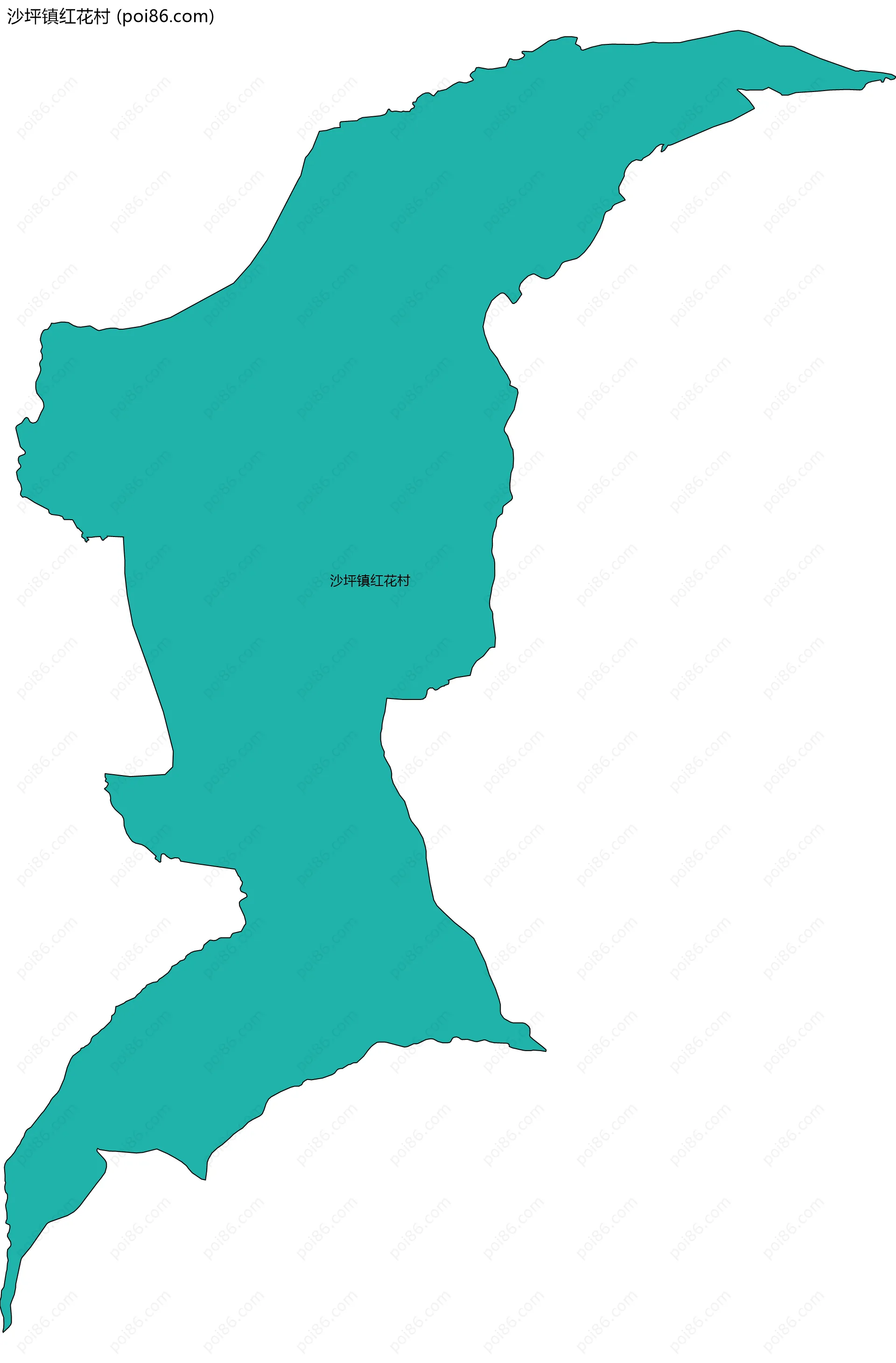 沙坪镇红花村边界地图