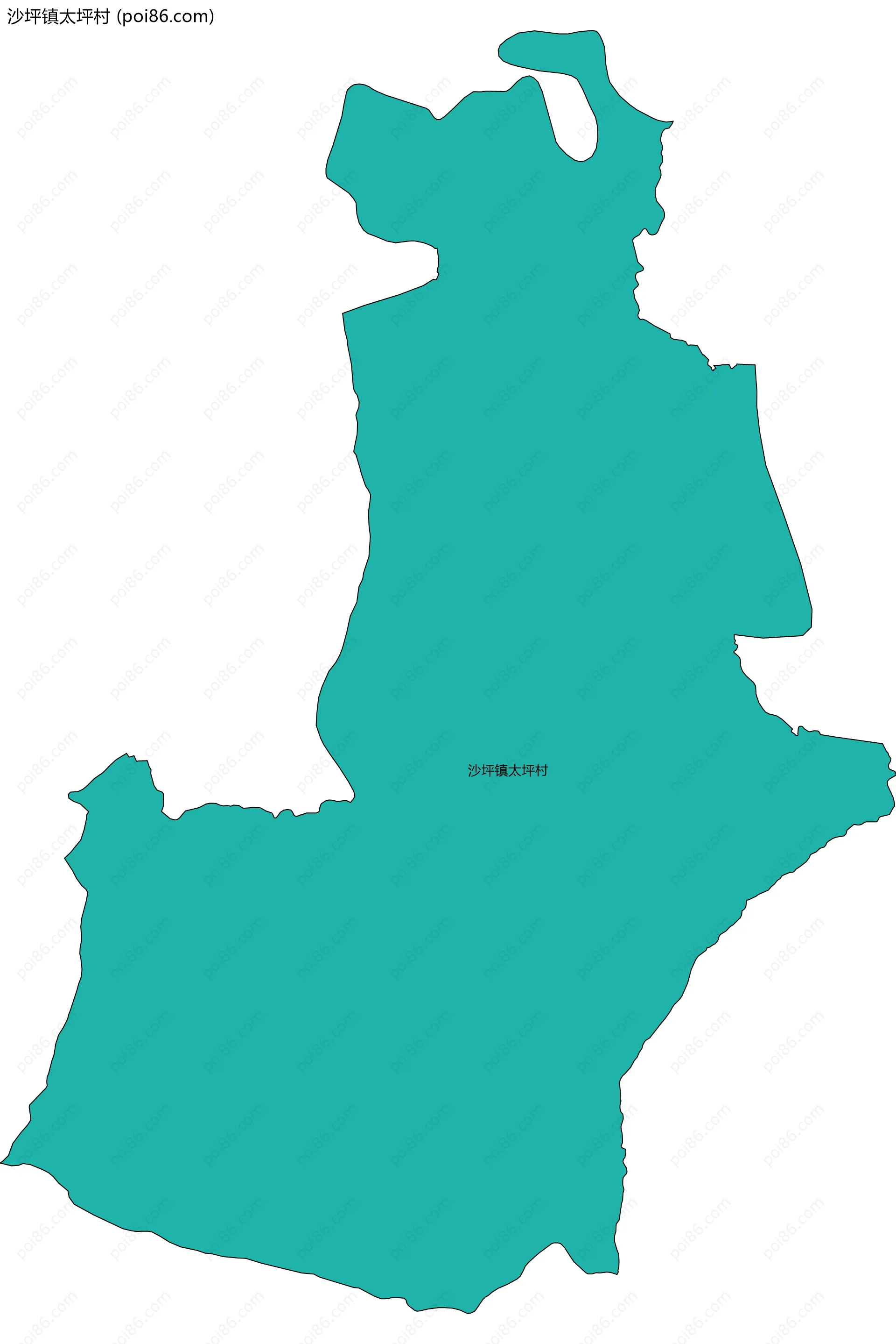 沙坪镇太坪村边界地图