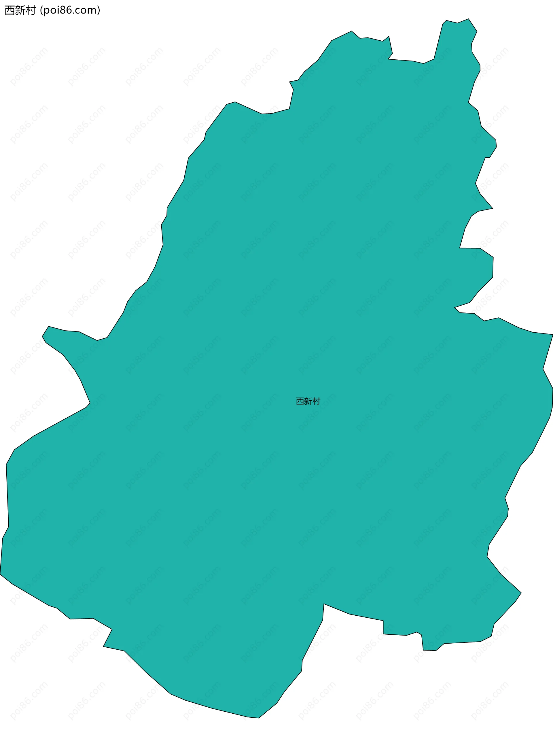 西新村边界地图