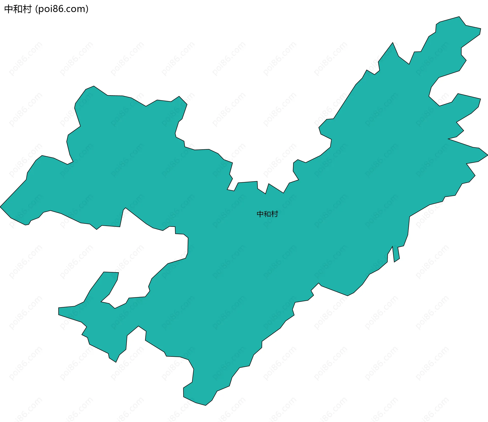 中和村边界地图