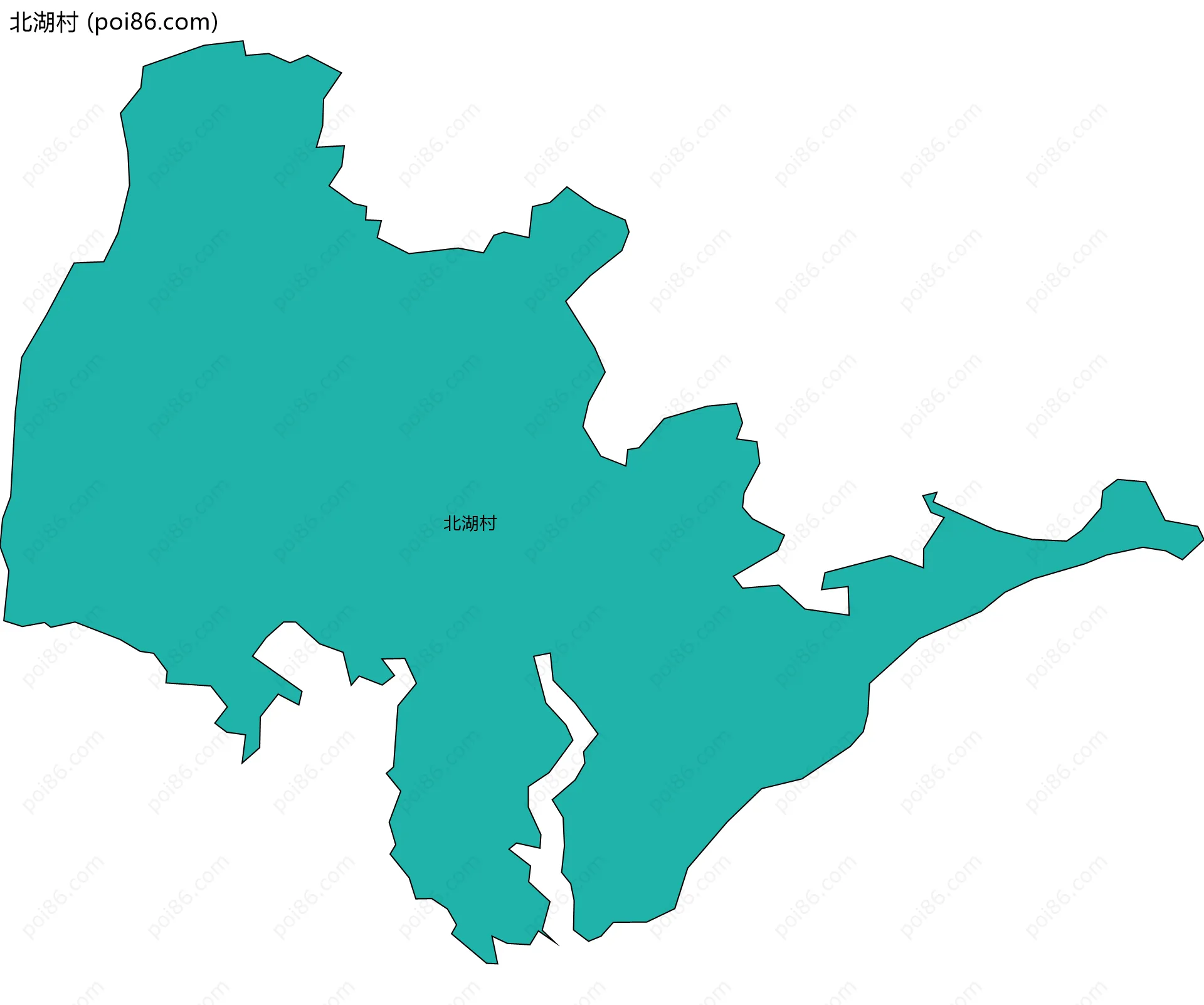 北湖村边界地图