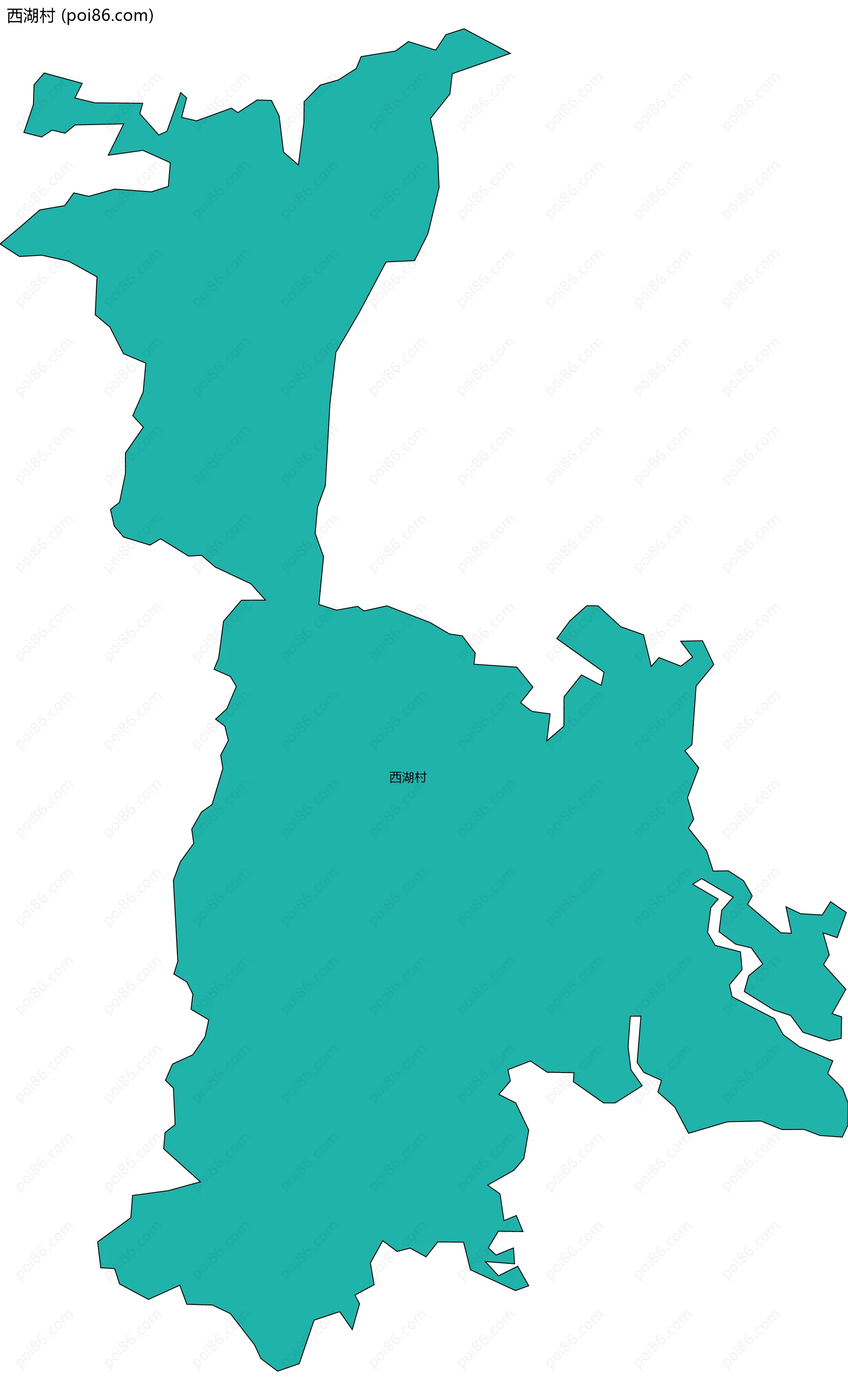 西湖村边界地图