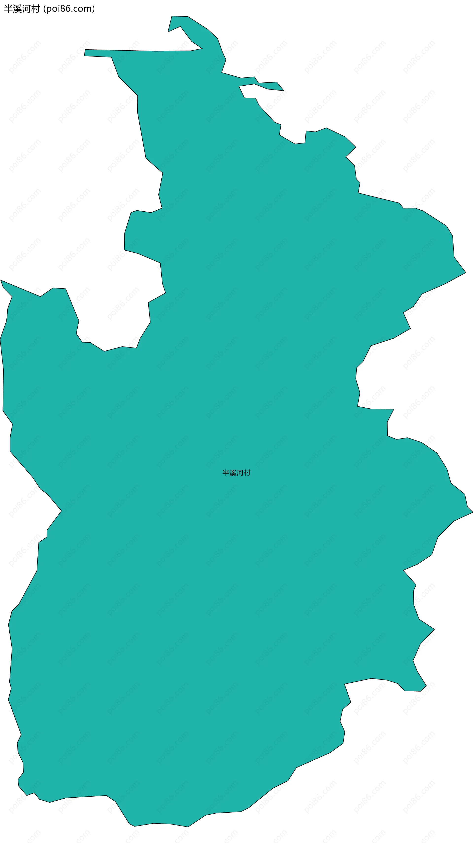 半溪河村边界地图