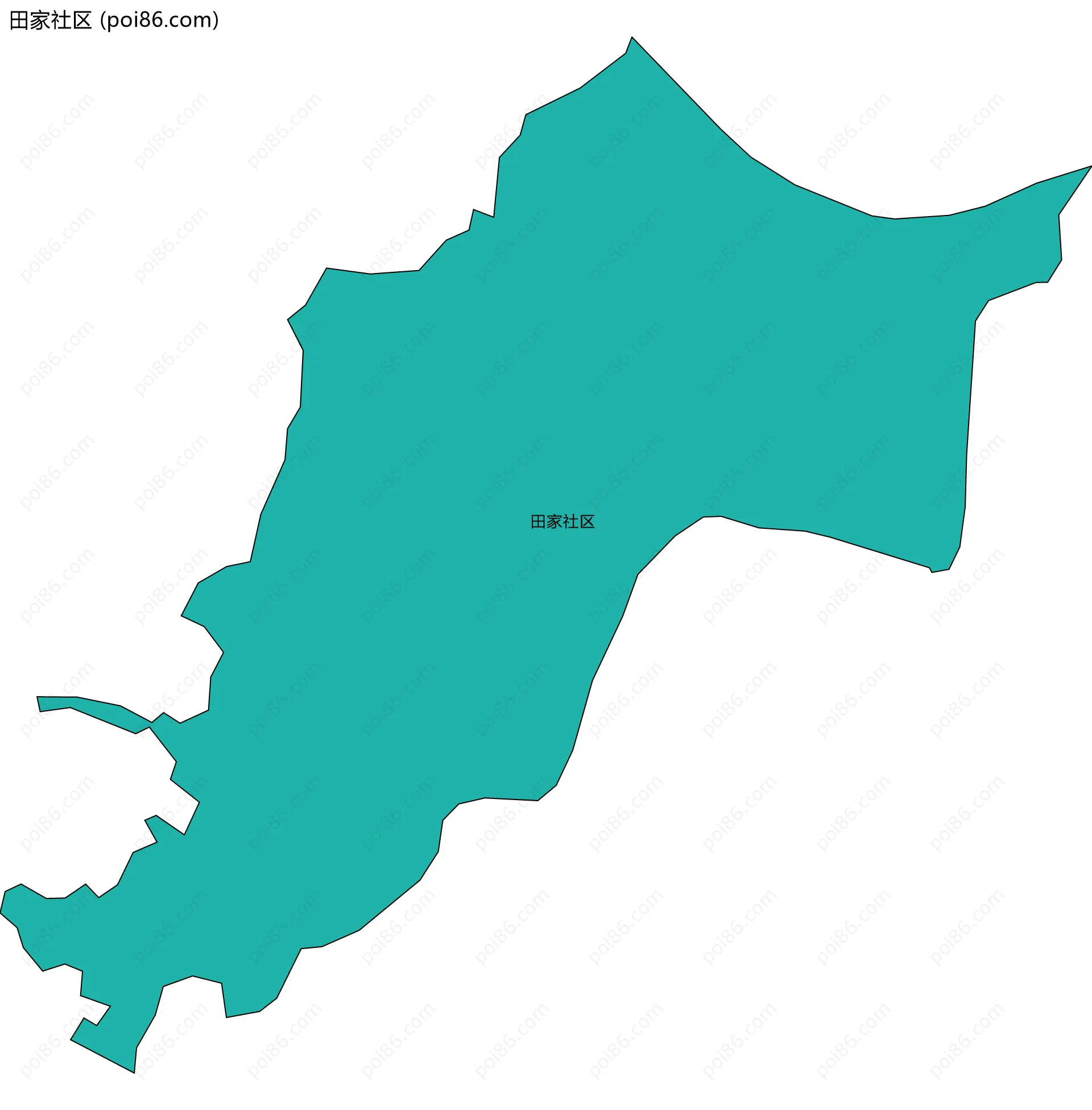 田家社区边界地图