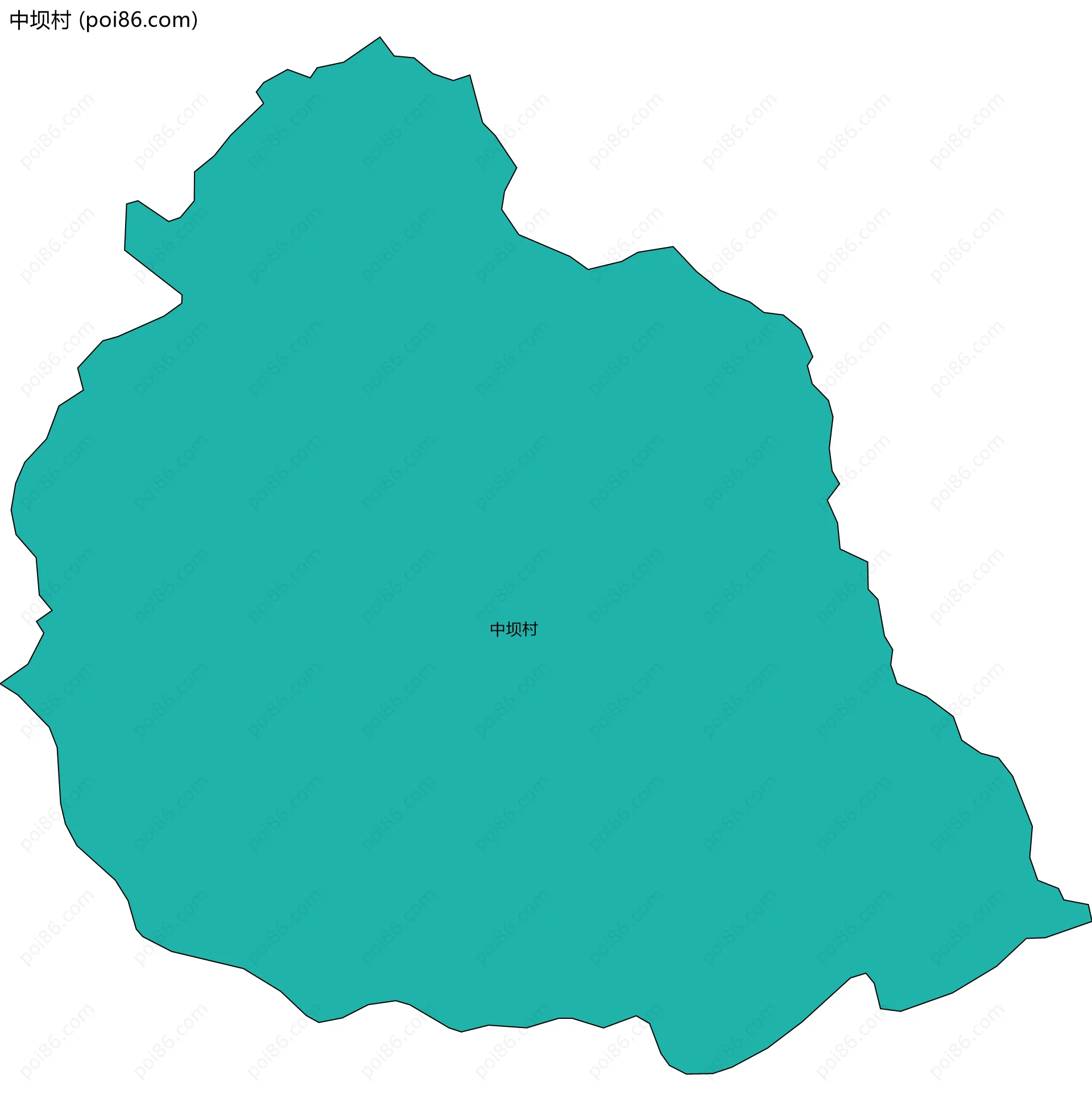 中坝村边界地图