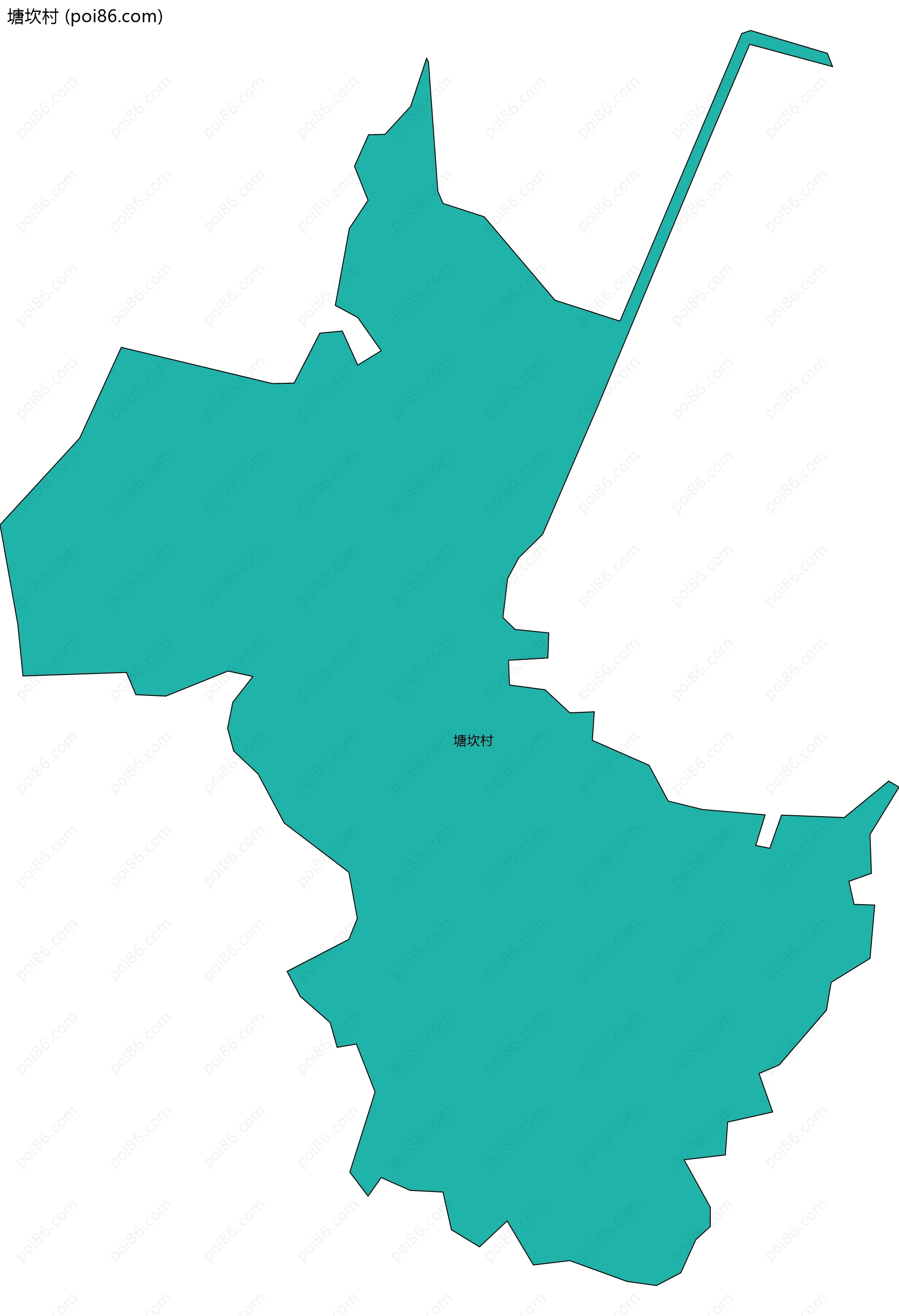 塘坎村边界地图