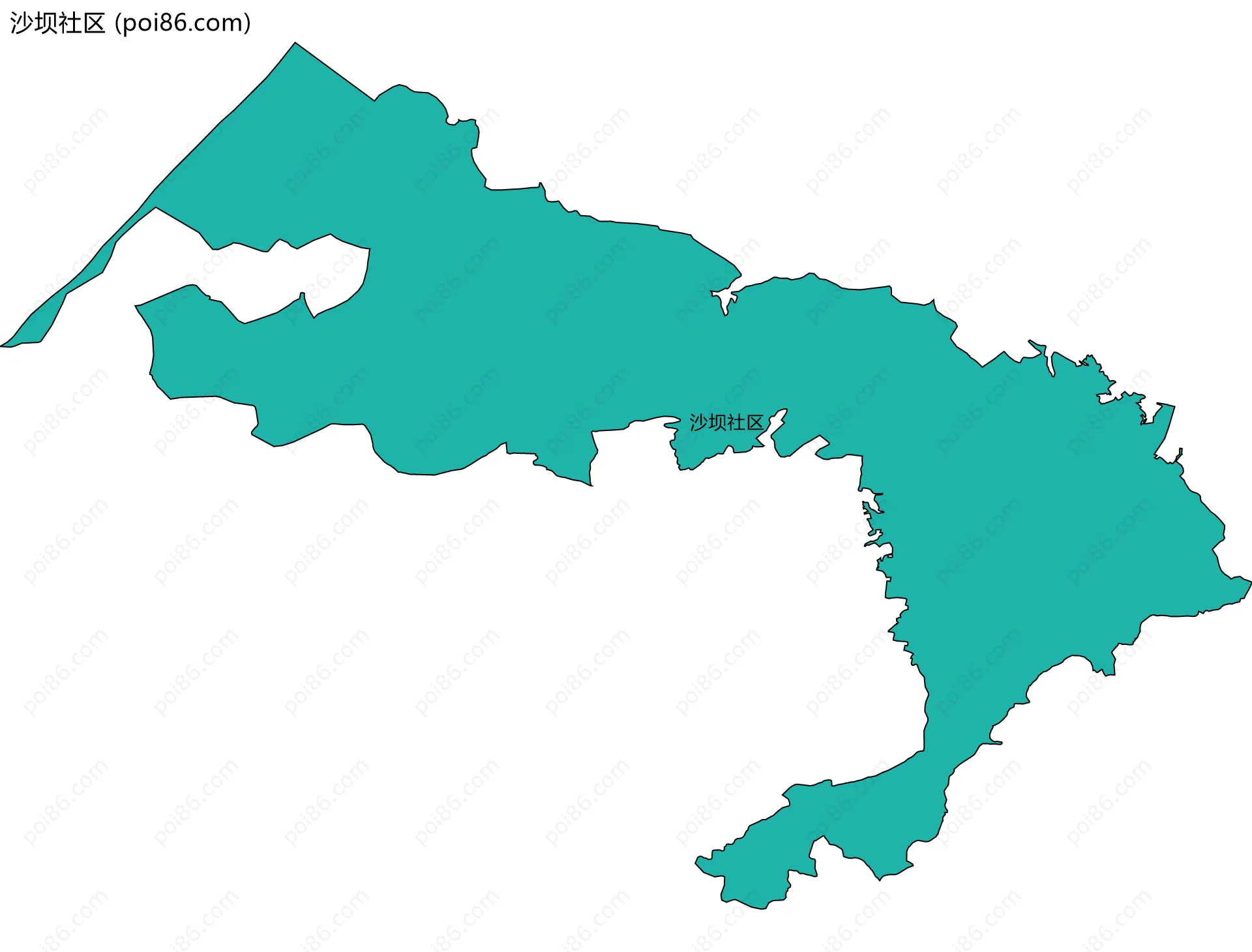 沙坝社区边界地图