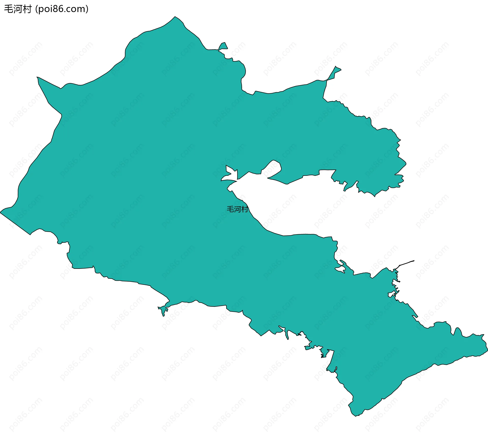 毛河村边界地图