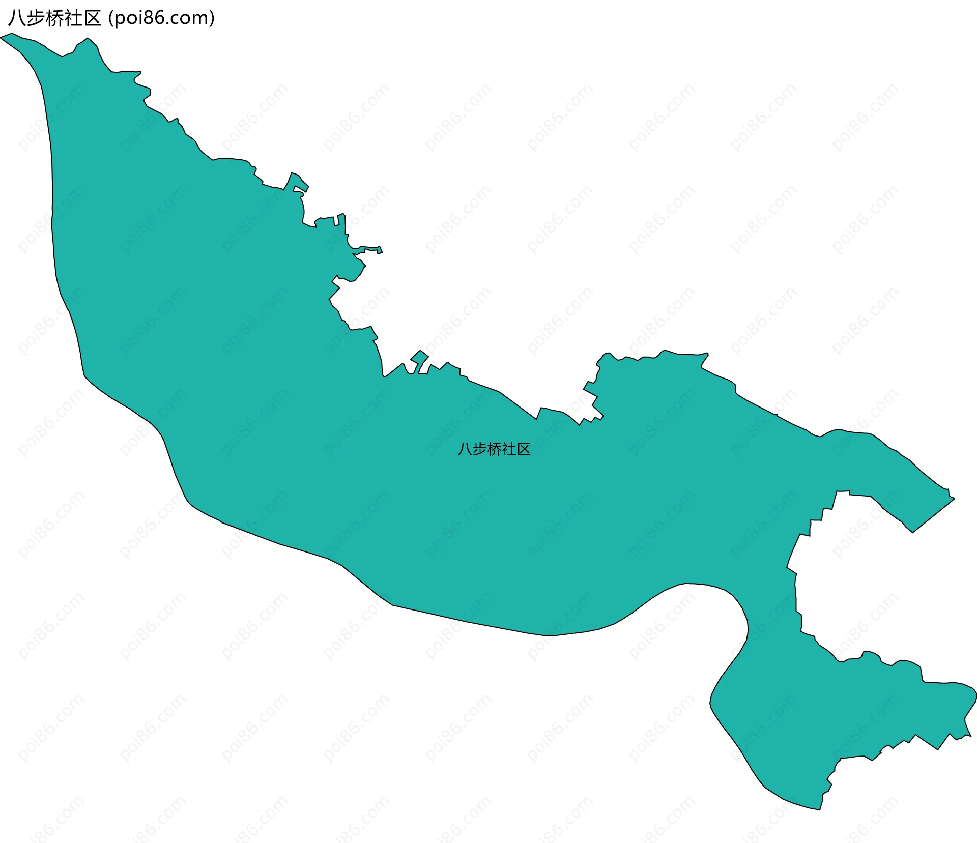 八步桥社区边界地图
