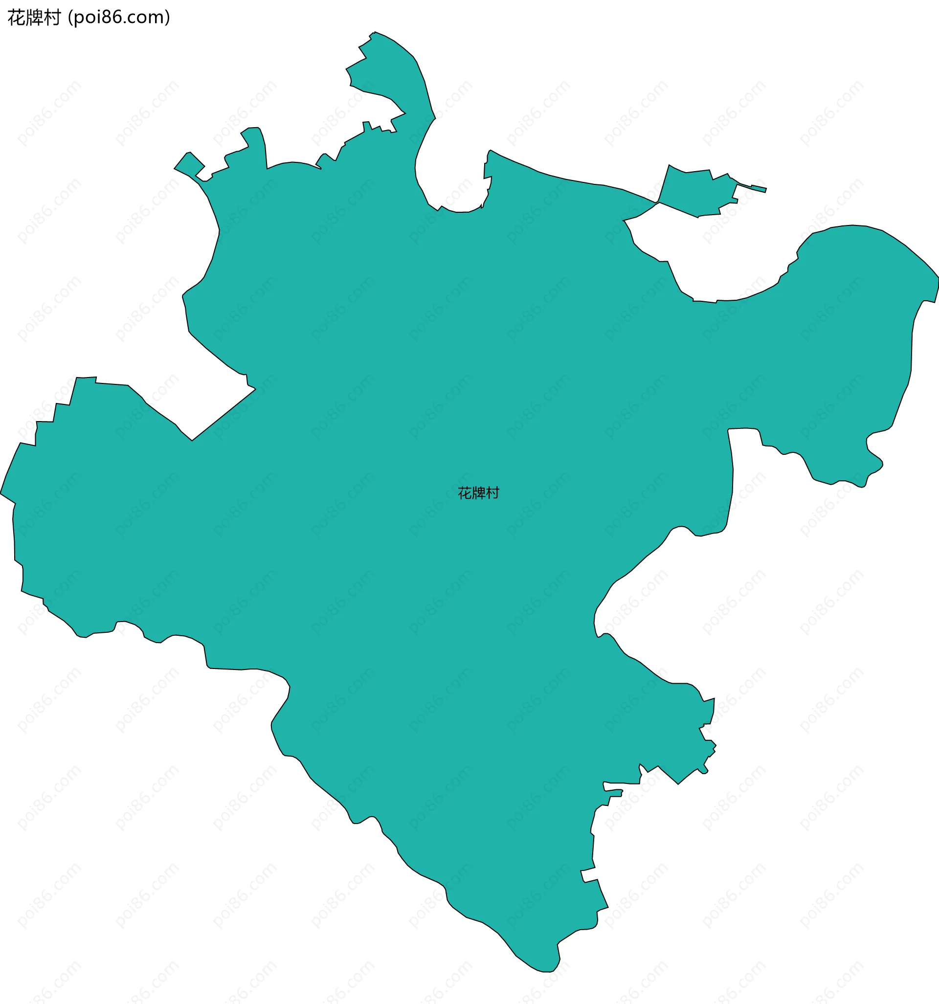花牌村边界地图