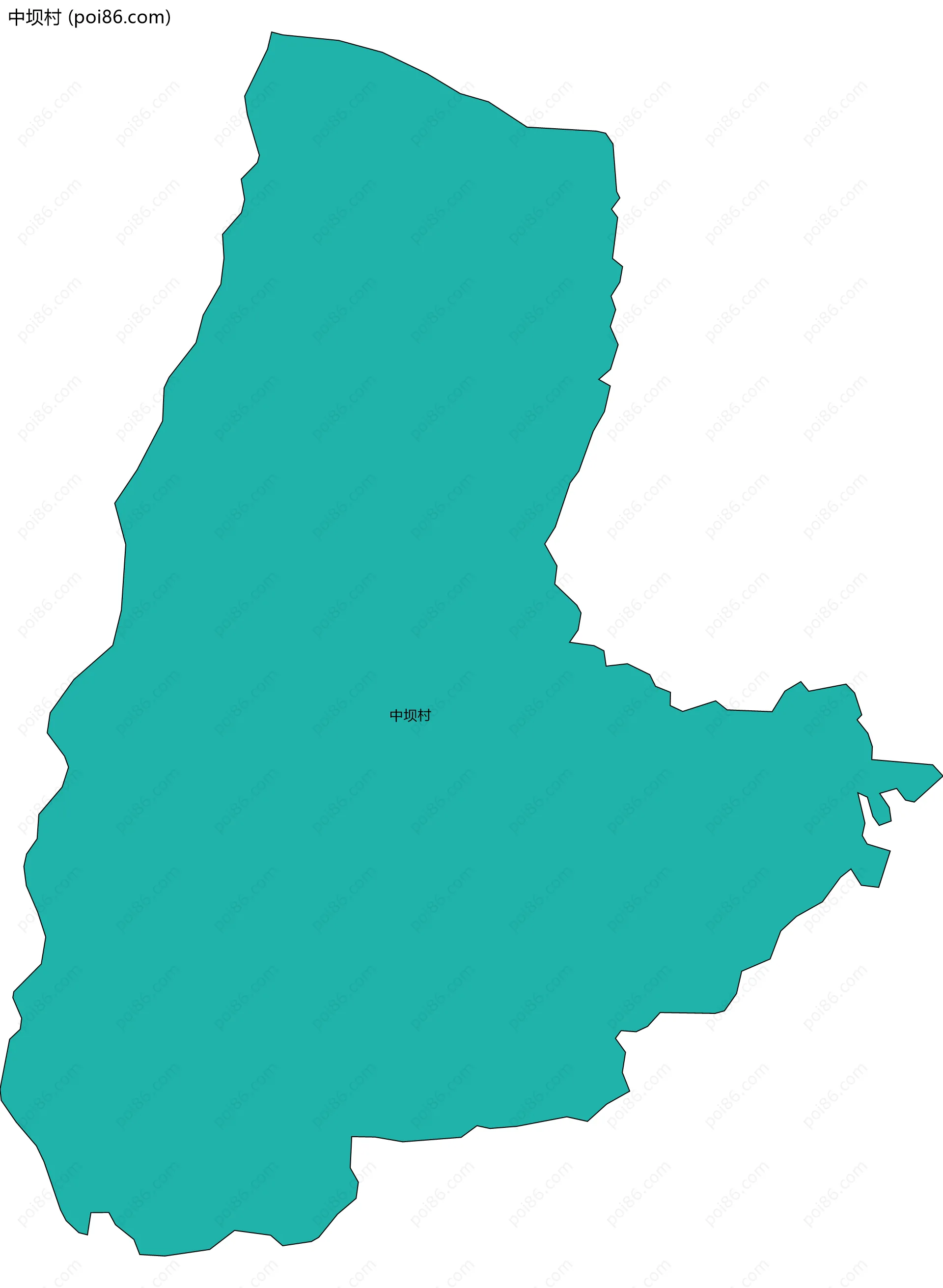 中坝村边界地图