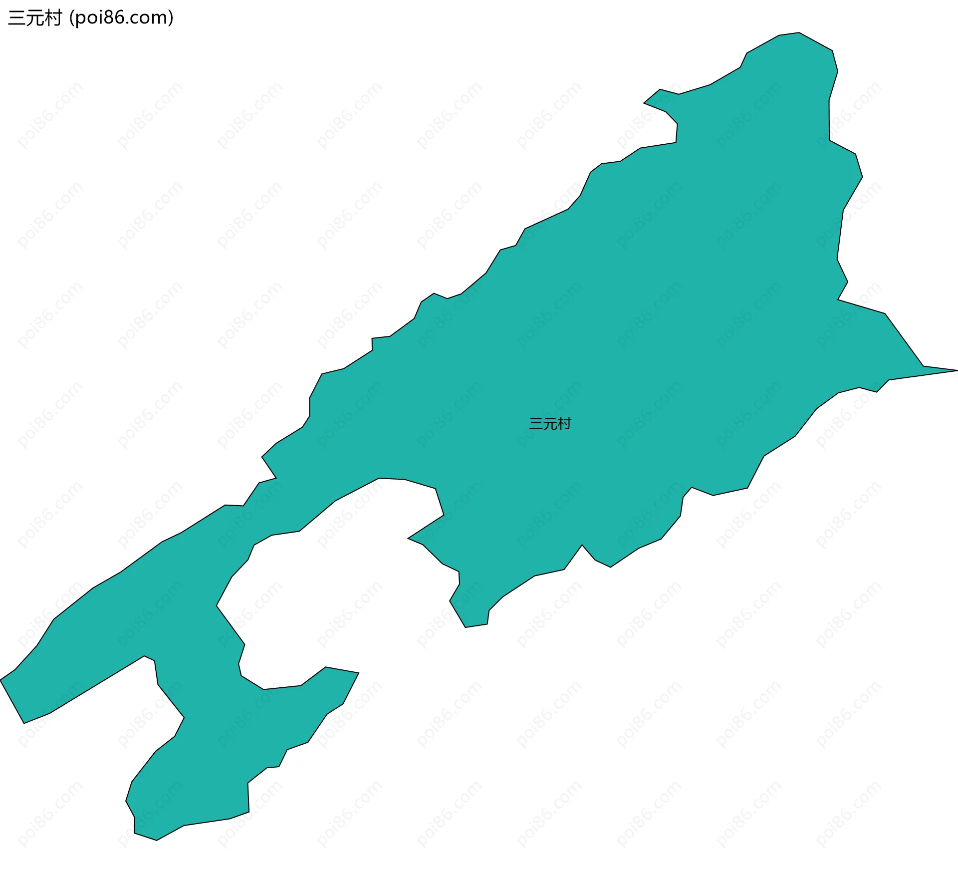 三元村边界地图