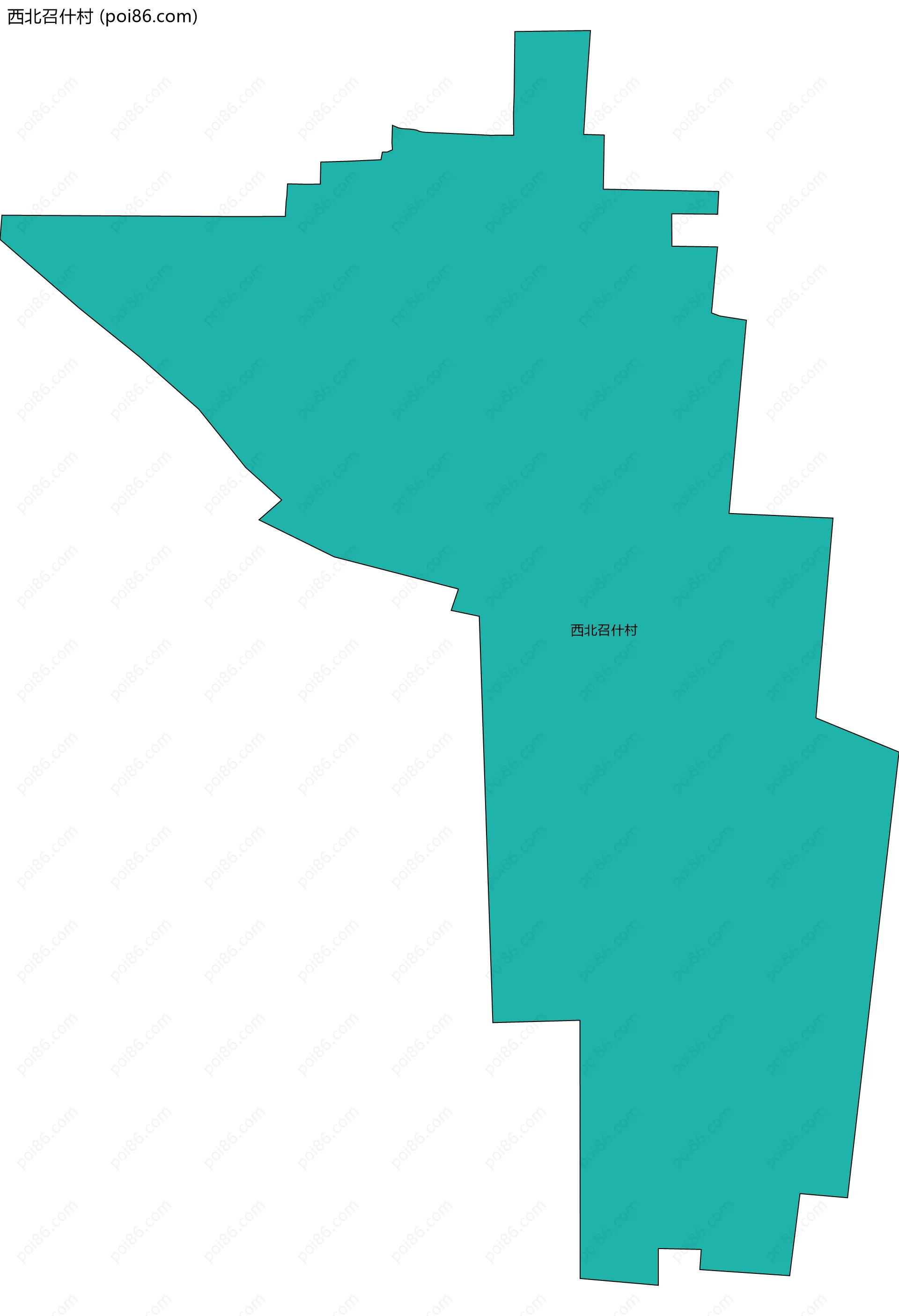 西北召什村边界地图