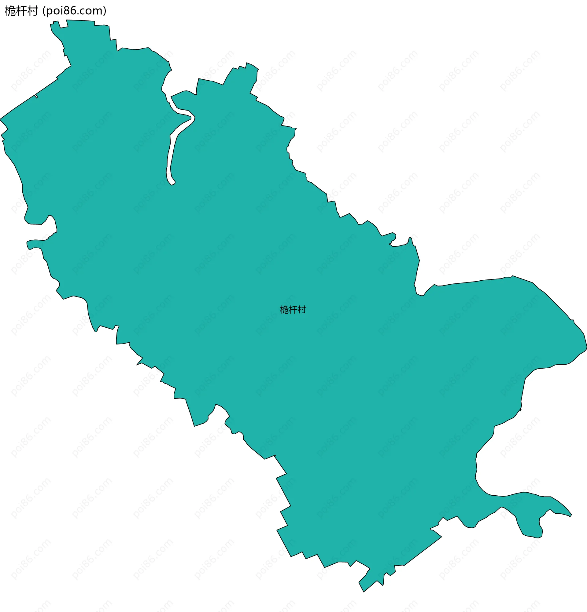 桅杆村边界地图